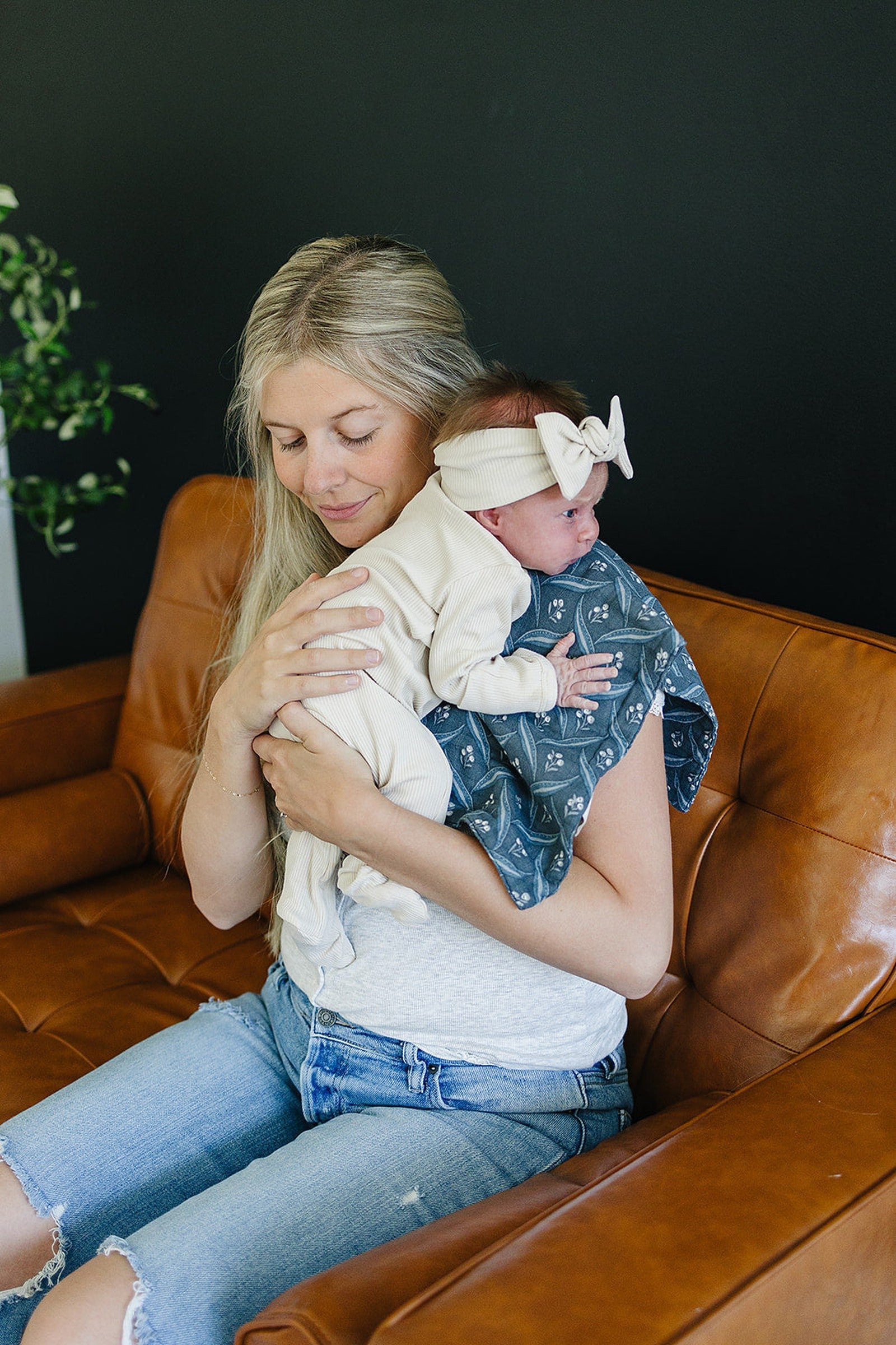 Navy Berry Muslin Burp Cloth, 100% Cotton, Baby Essentials