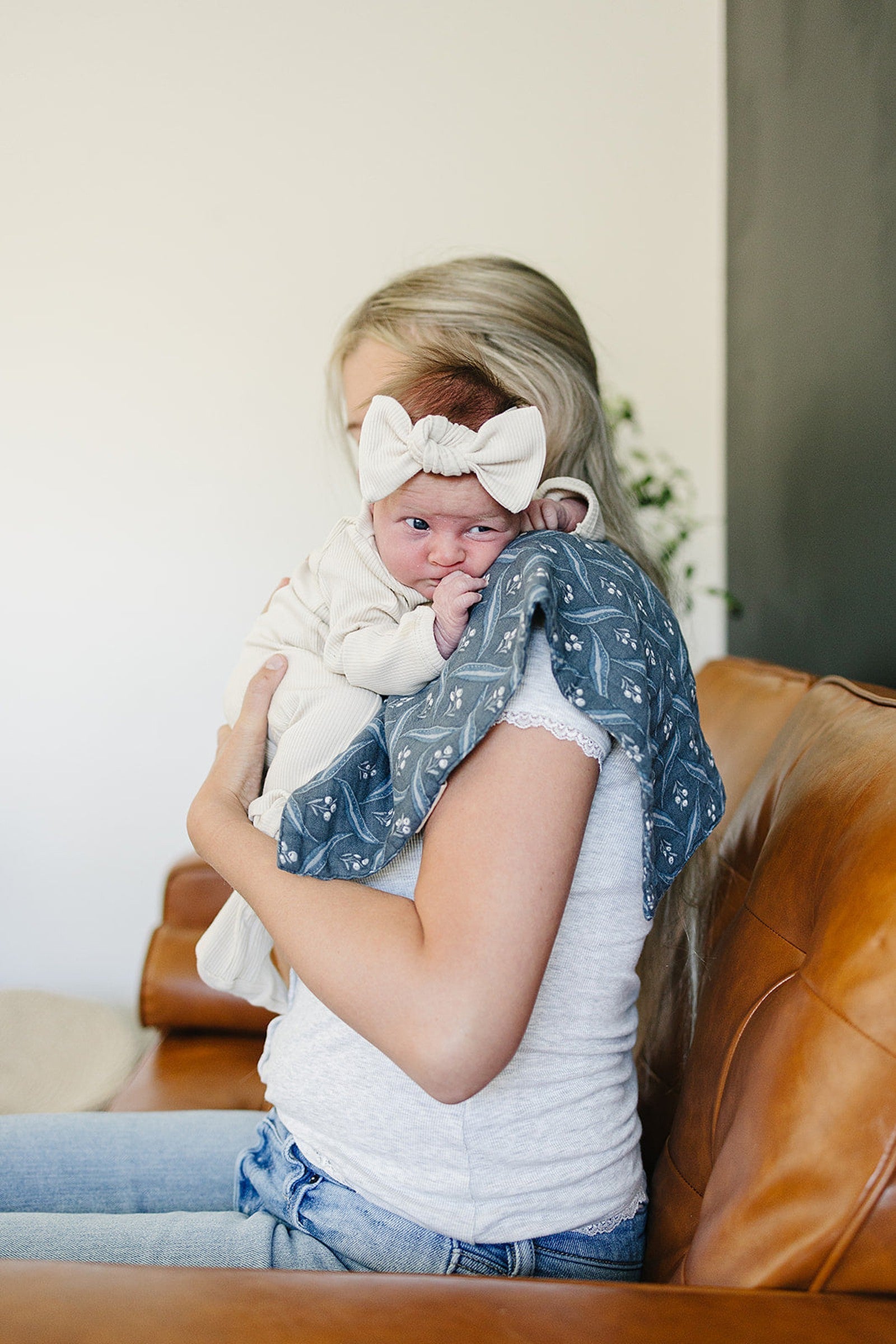 Navy Berry Muslin Burp Cloth, 100% Cotton, Baby Essentials