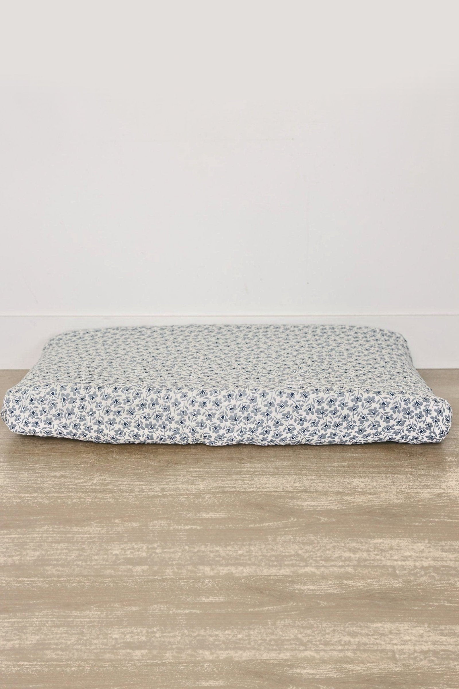 Blue Blossom Muslin Changing Pad Cover, 100% Cotton, Baby Essentials