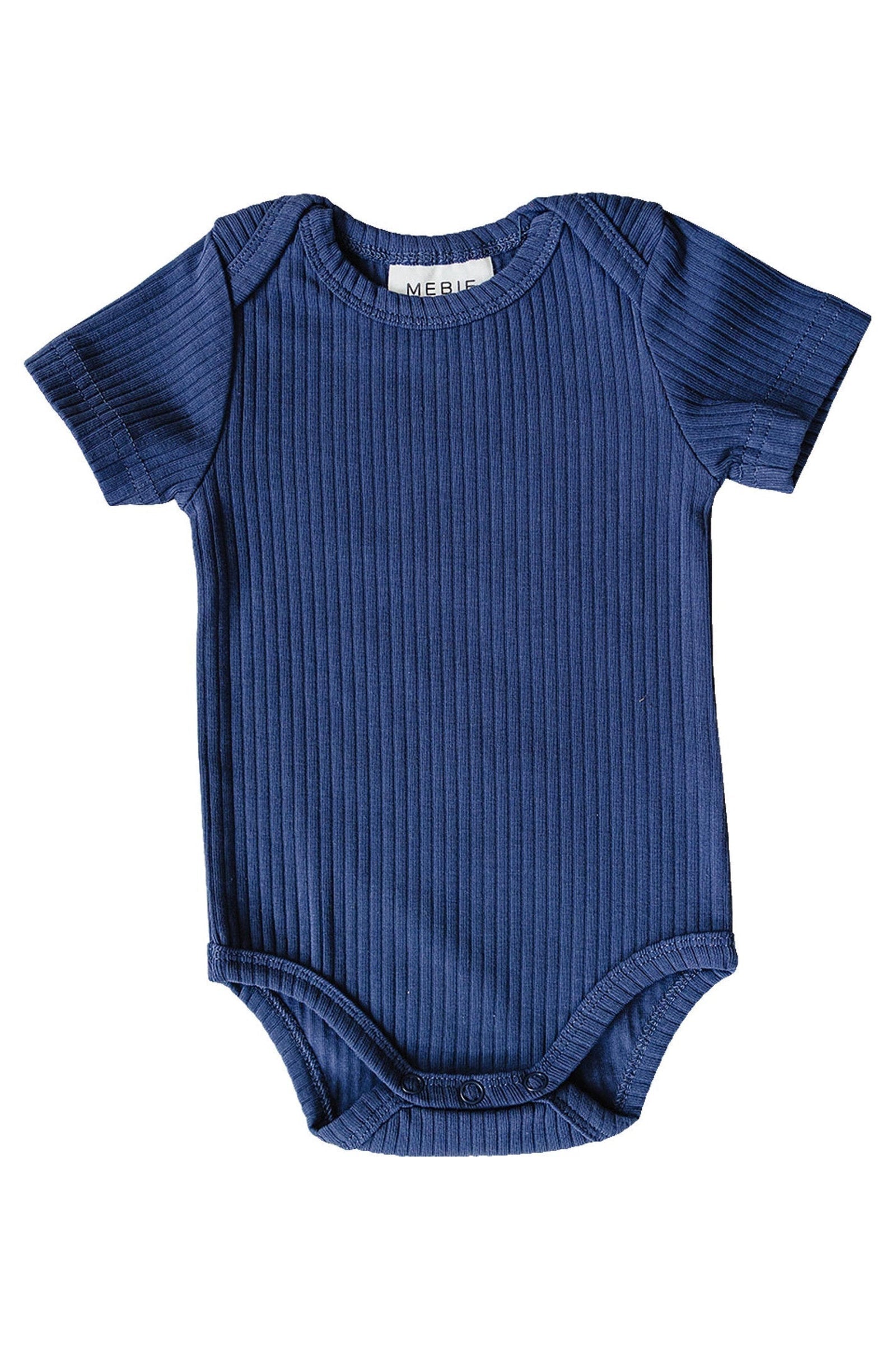 Cotton Ribbed Bodysuit for Babies, Navy, Gender Neutral