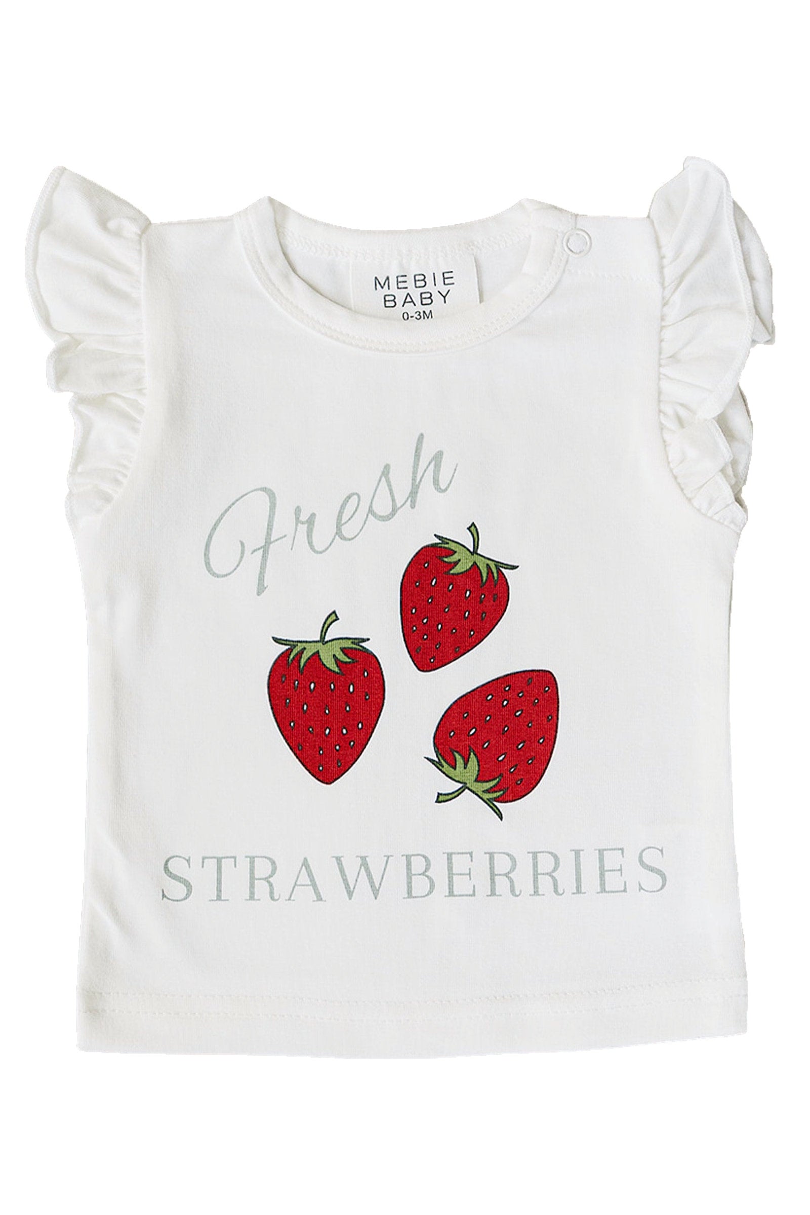 Cotton Strawberry Ruffle T-Shirt for Girls, Baby - Kids