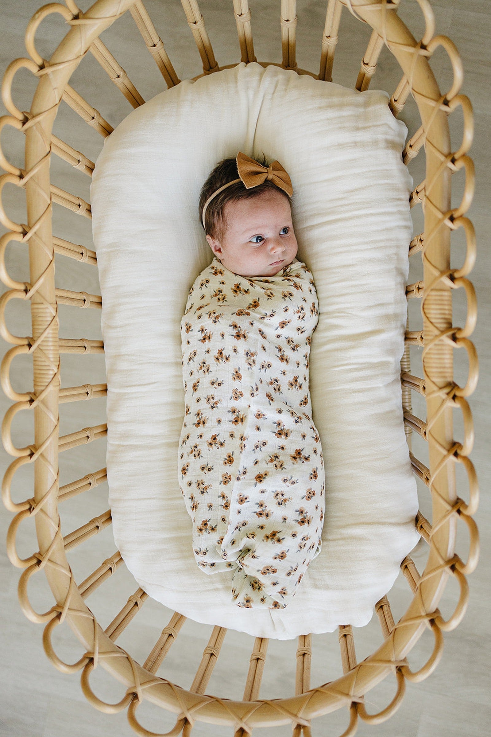 Autumn Bloom Muslin Swaddle Blanket, 100% Cotton, Baby Essentials
