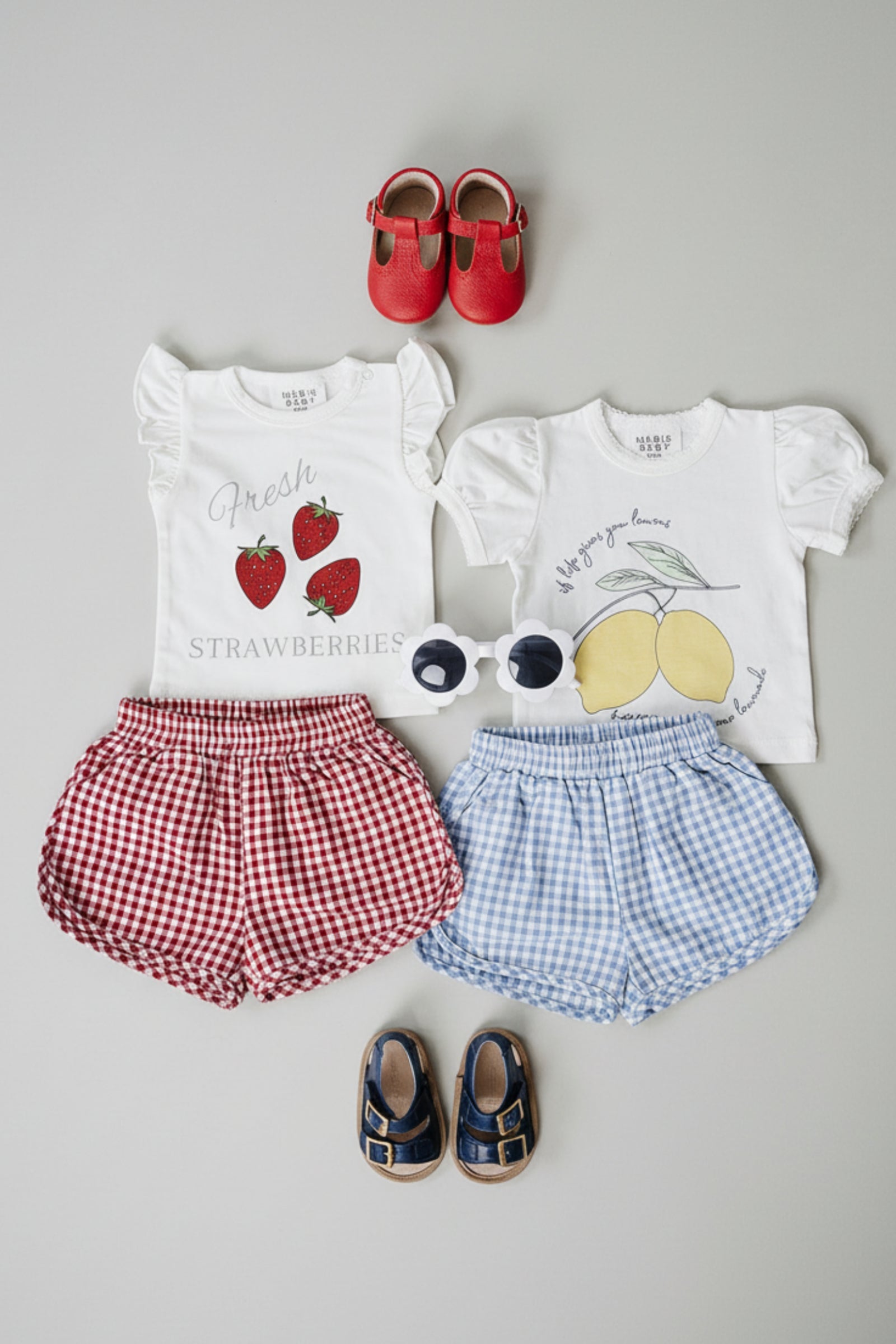 Cotton Blue Gingham Shorts for Girls, Baby - Kids