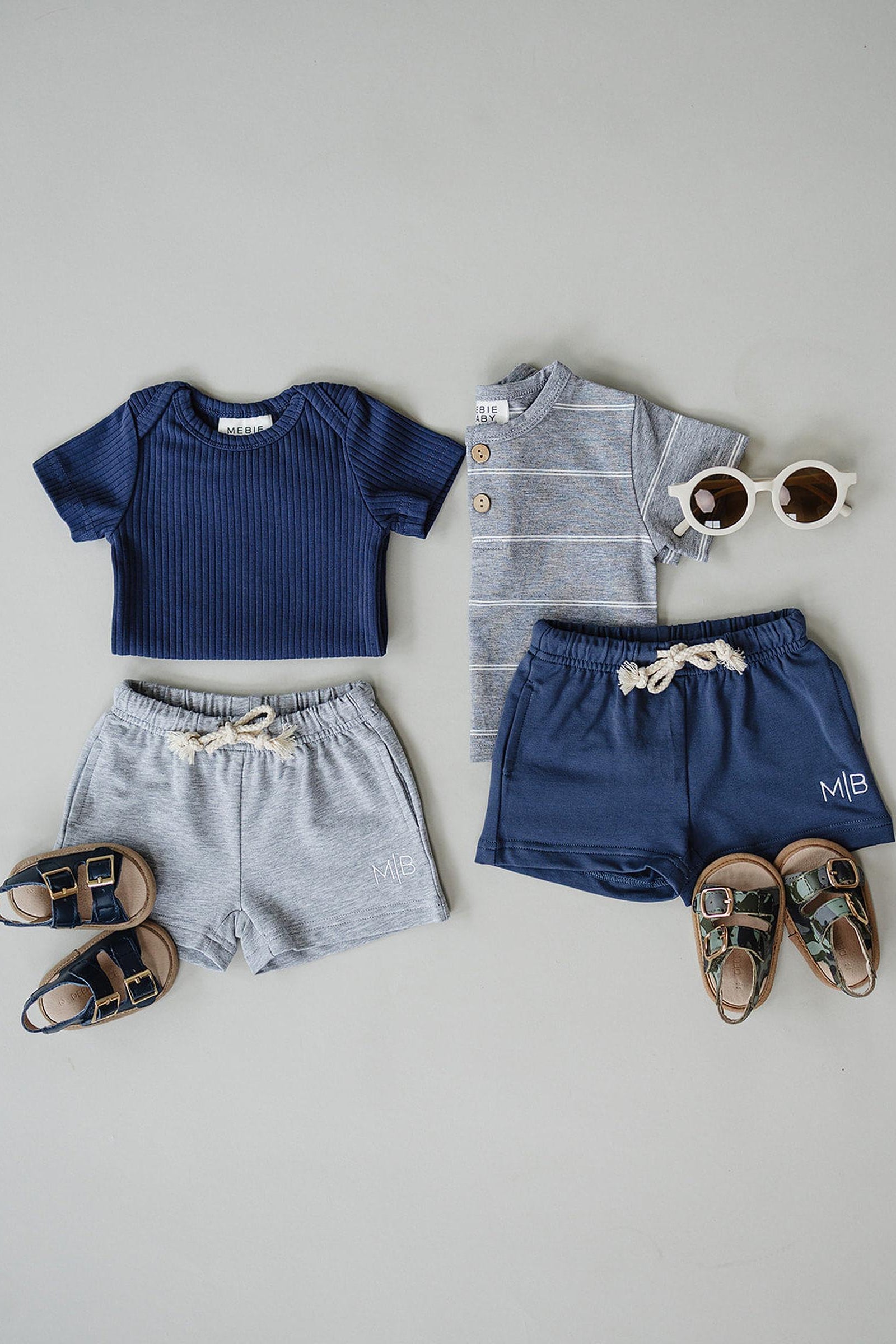 Cotton Grey Pocket Shorts, Baby - Kids