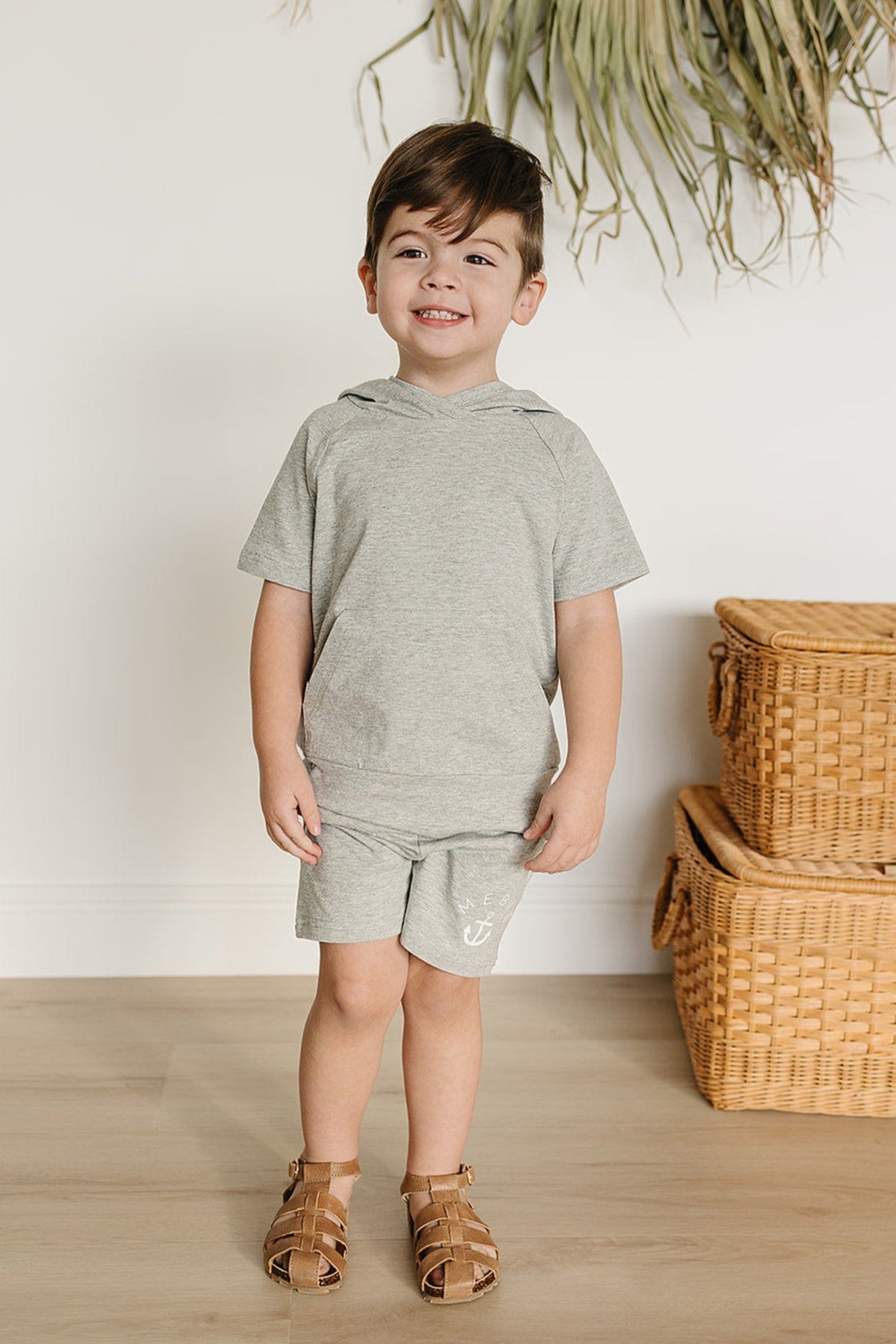 Heather Grey Pocket Cotton Shorts, Baby, Toddler & Kids