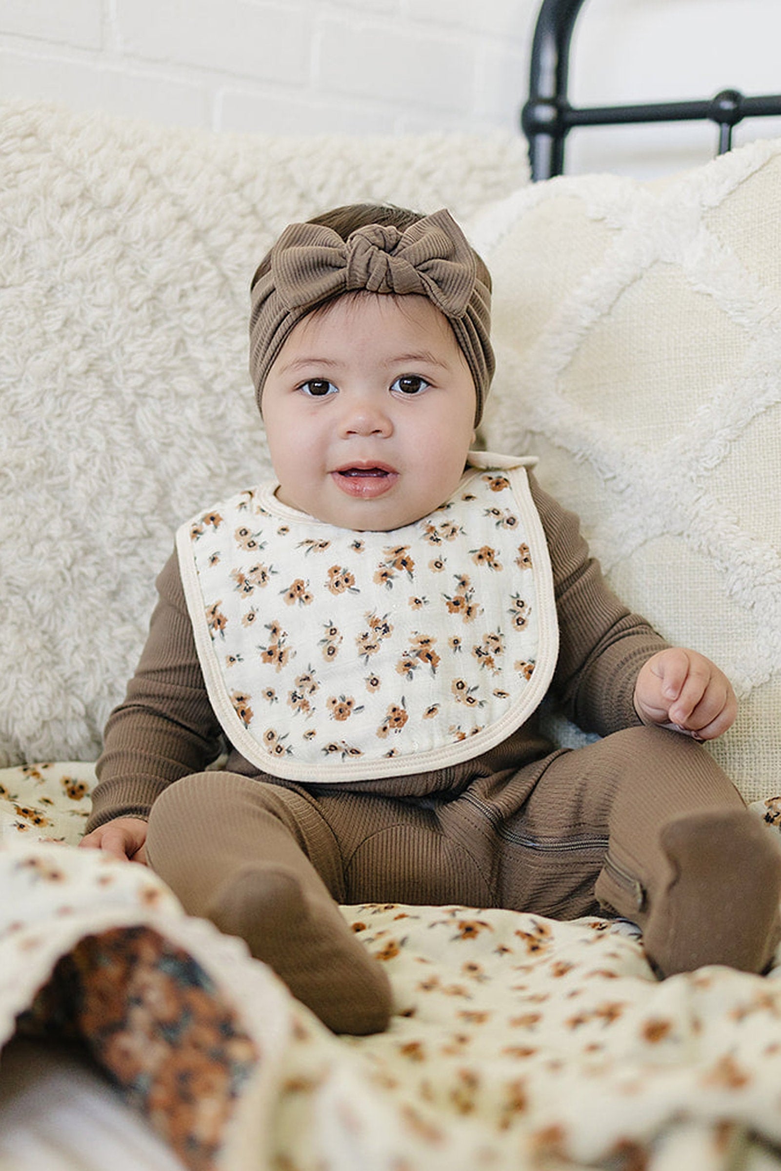 Autumn Bloom Classic Muslin Bib, 100% Cotton, Baby Essentials