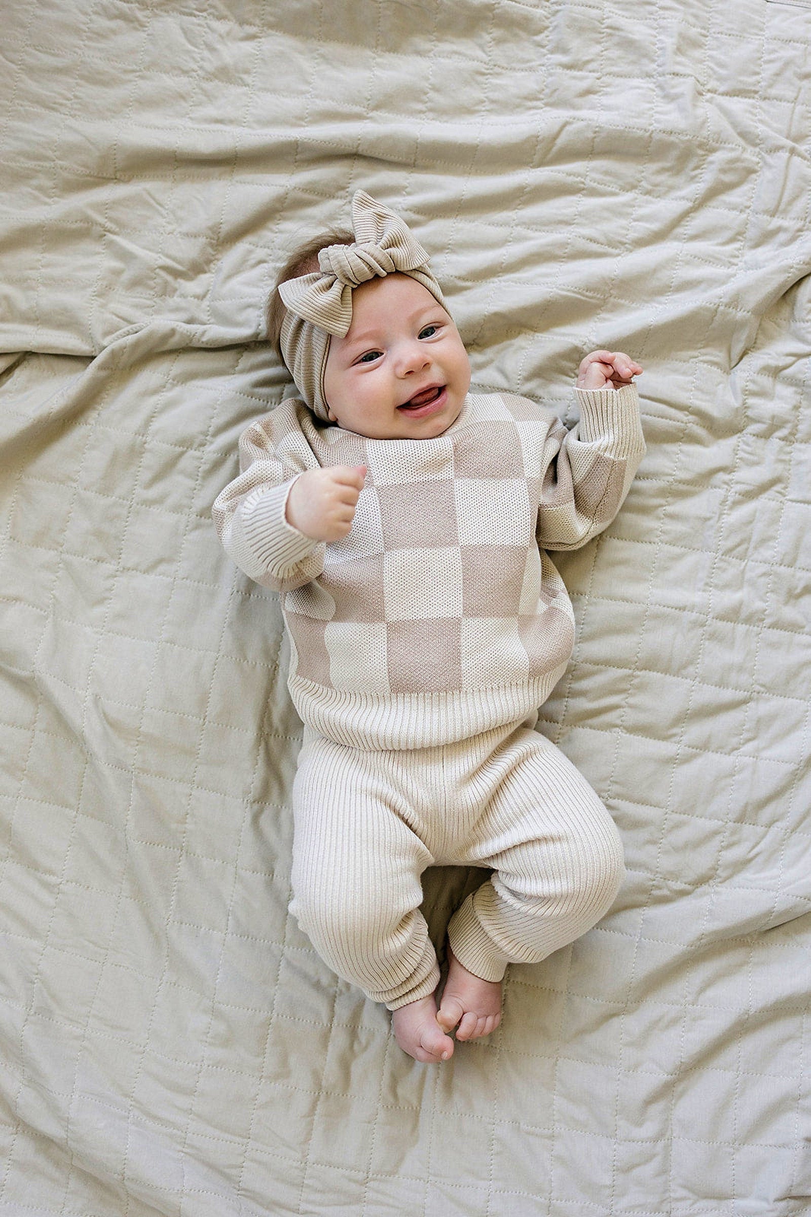 Cream Knit Leggings, Organic Cotton, Gender Neutral, Baby, Toddler & Kids