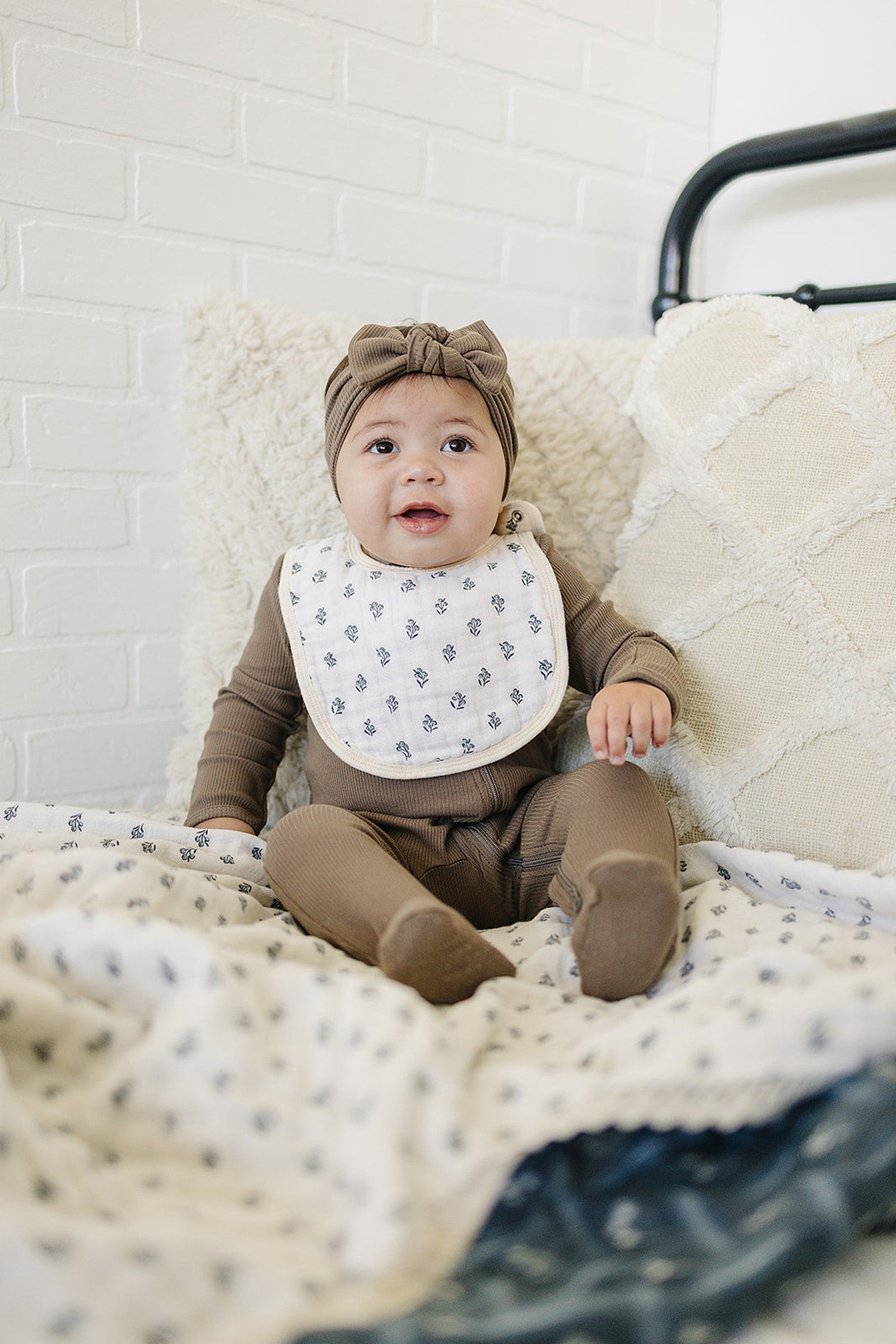 Cream Berry Classic Muslin Bib, 100% Cotton, Baby Essentials