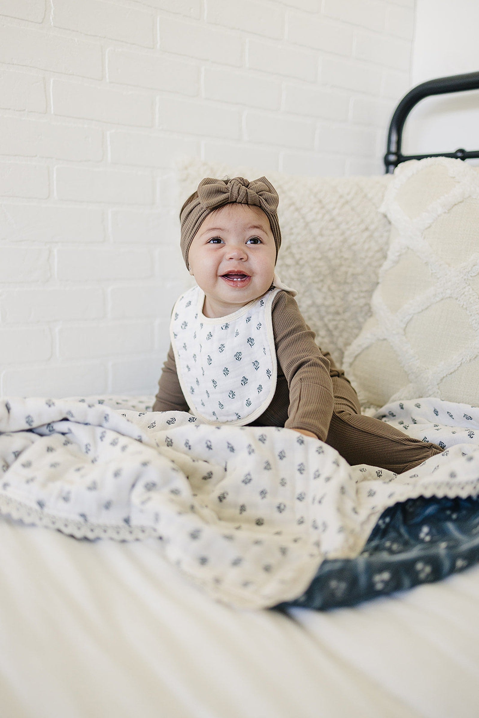 Cream Berry Classic Muslin Bib, 100% Cotton, Baby Essentials