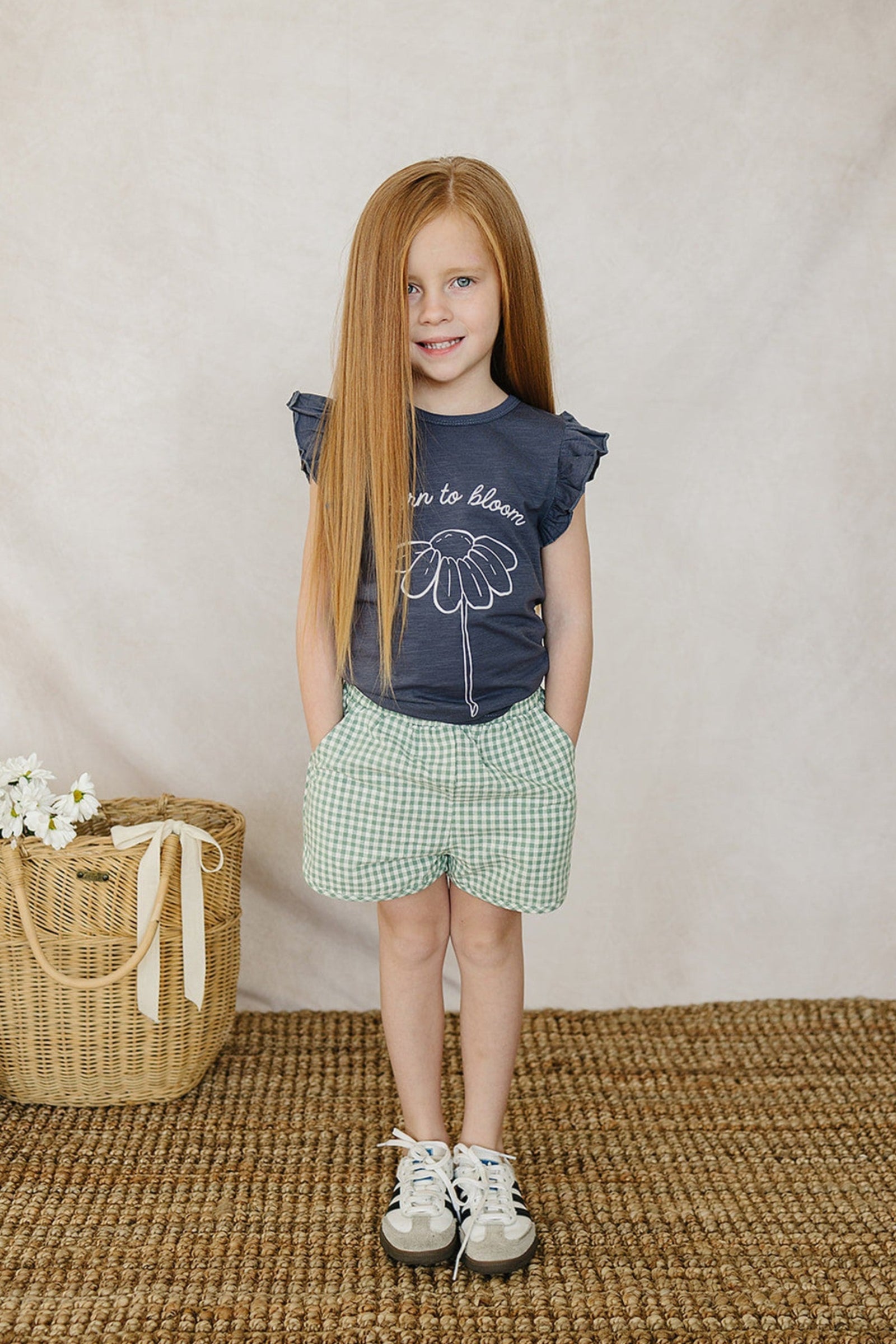 Green Gingham Shorts, 100% Cotton, Baby, Toddler & Kids