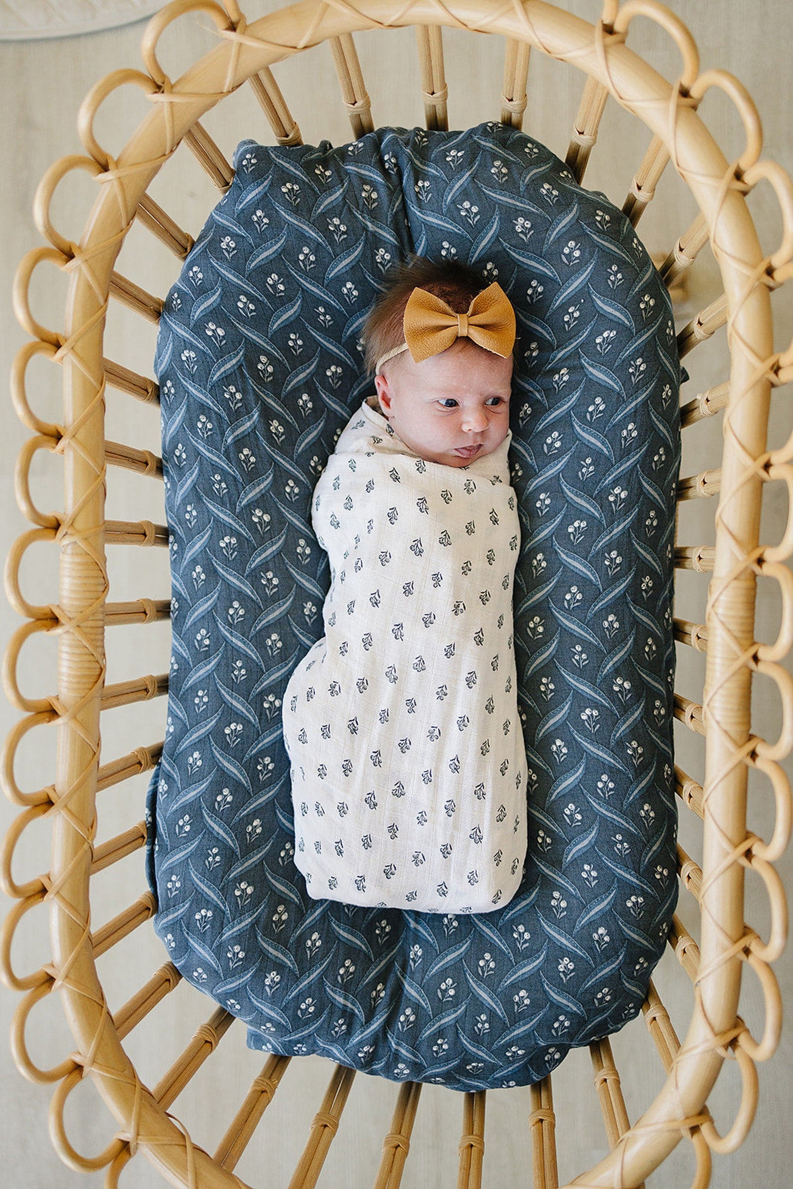 Cream Berry Muslin Swaddle Blanket, 100% Cotton, Baby Essentials
