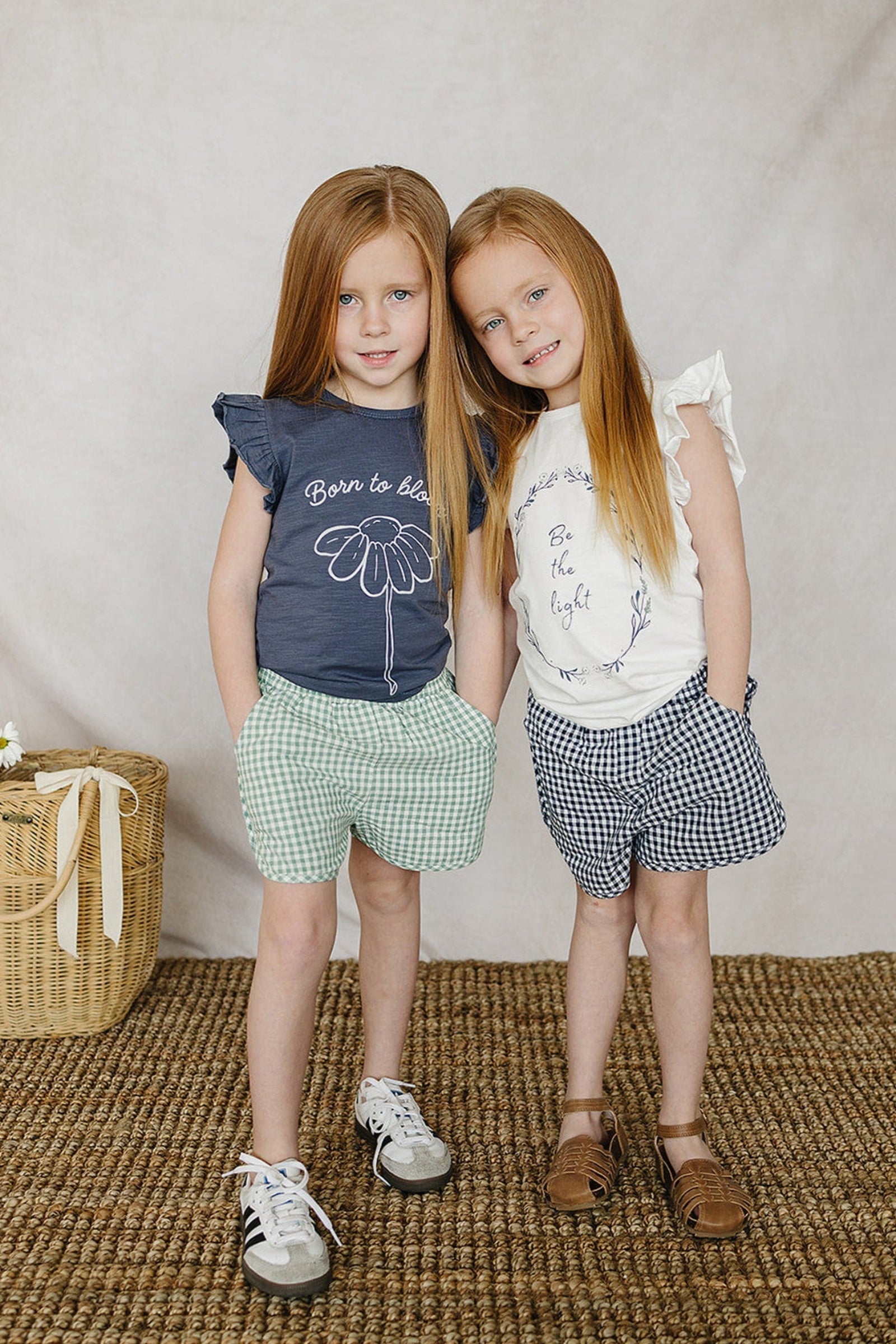 Green Gingham Shorts, 100% Cotton, Baby, Toddler & Kids