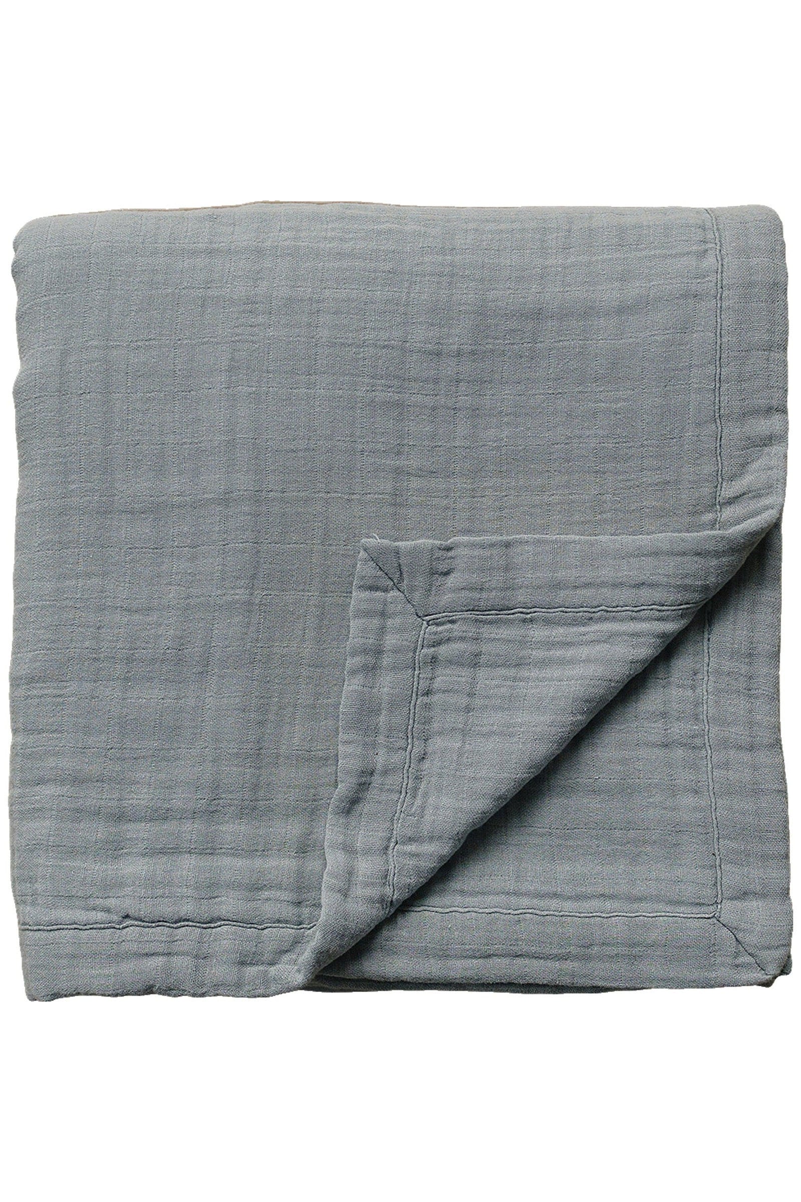 Dusty Blue Muslin Crib Quilt, 100% Cotton, Baby Essentials
