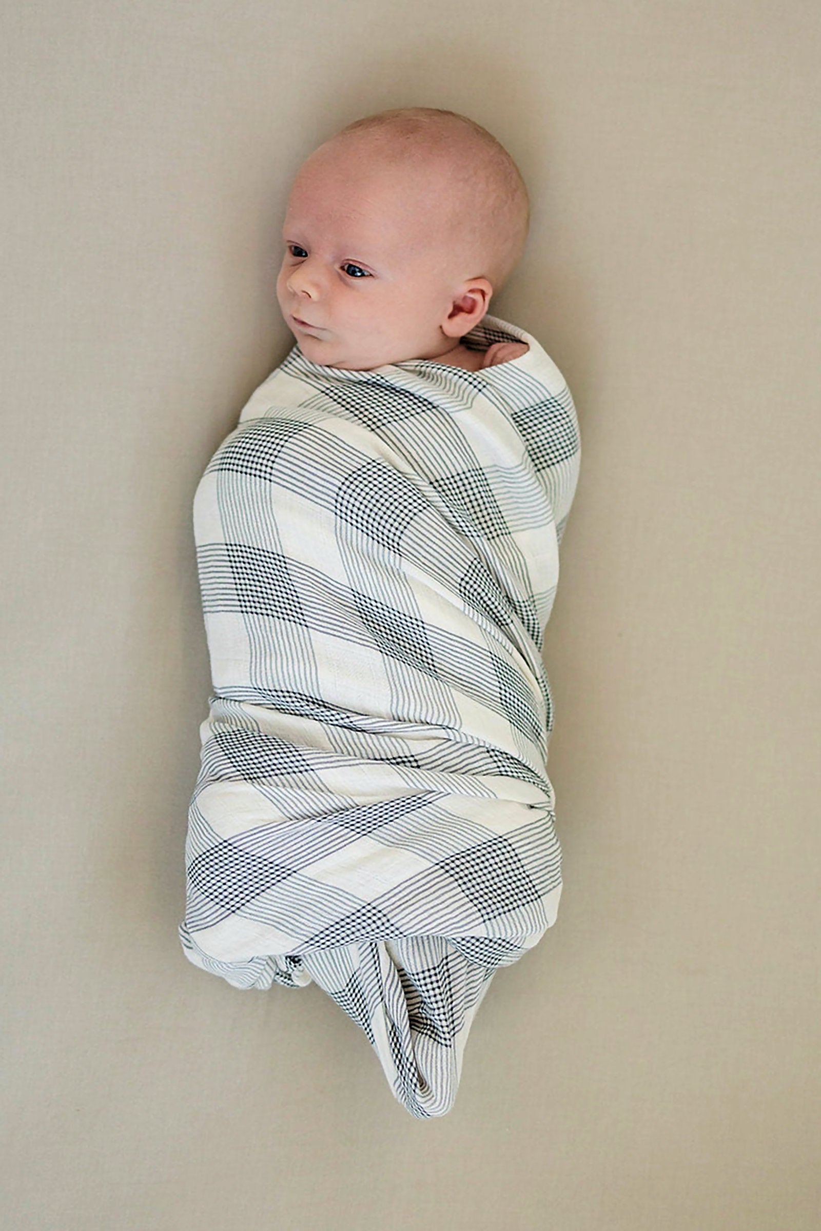Coastal Plaid Muslin Swaddle Blanket, 100% Cotton, Baby Essentials