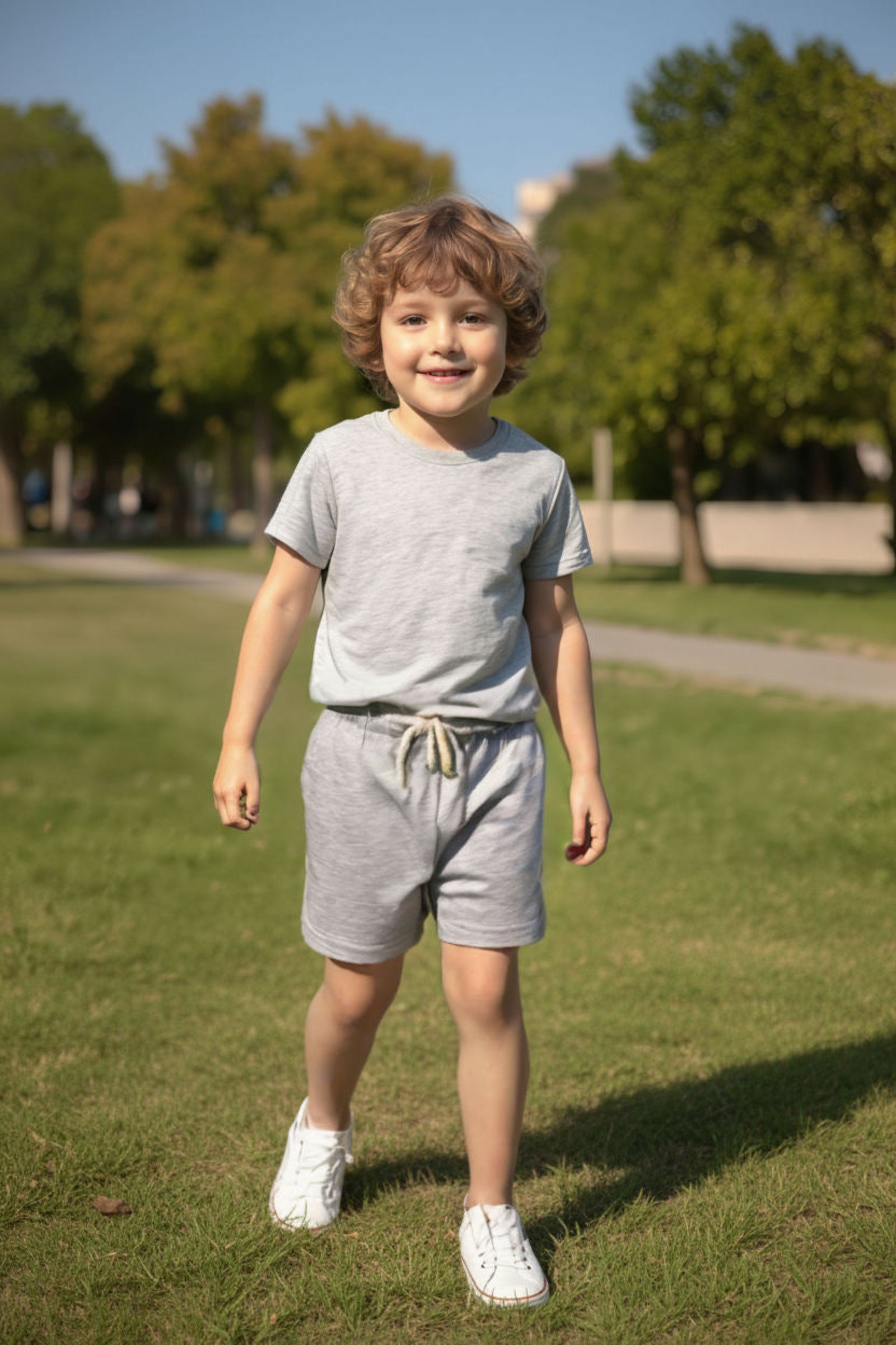 Cotton Grey Pocket Shorts, Baby - Kids