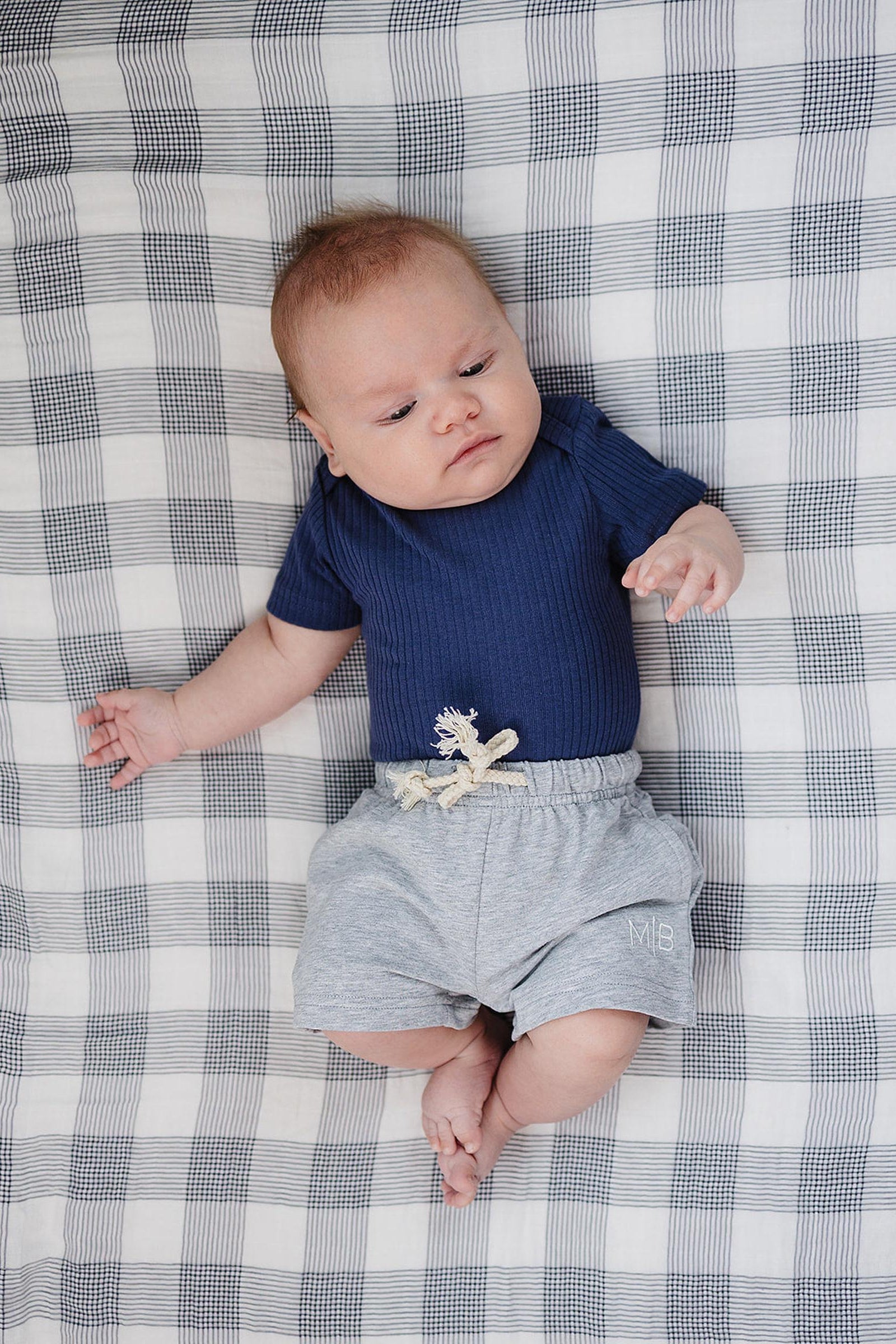 Cotton Grey Pocket Shorts, Baby - Kids