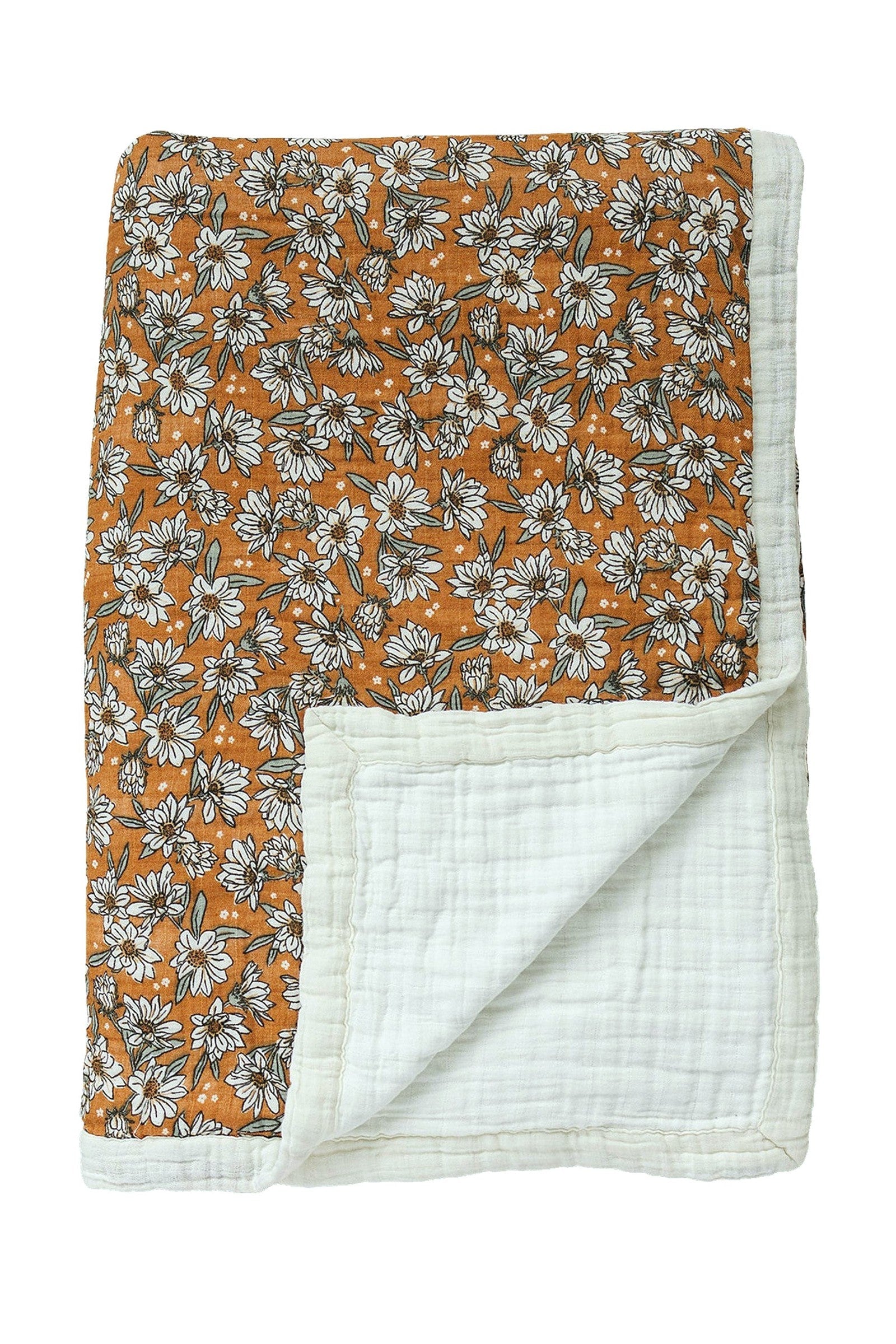 Magnolia Floral Muslin Twin Quilt, 100% Cotton, Baby Essentials