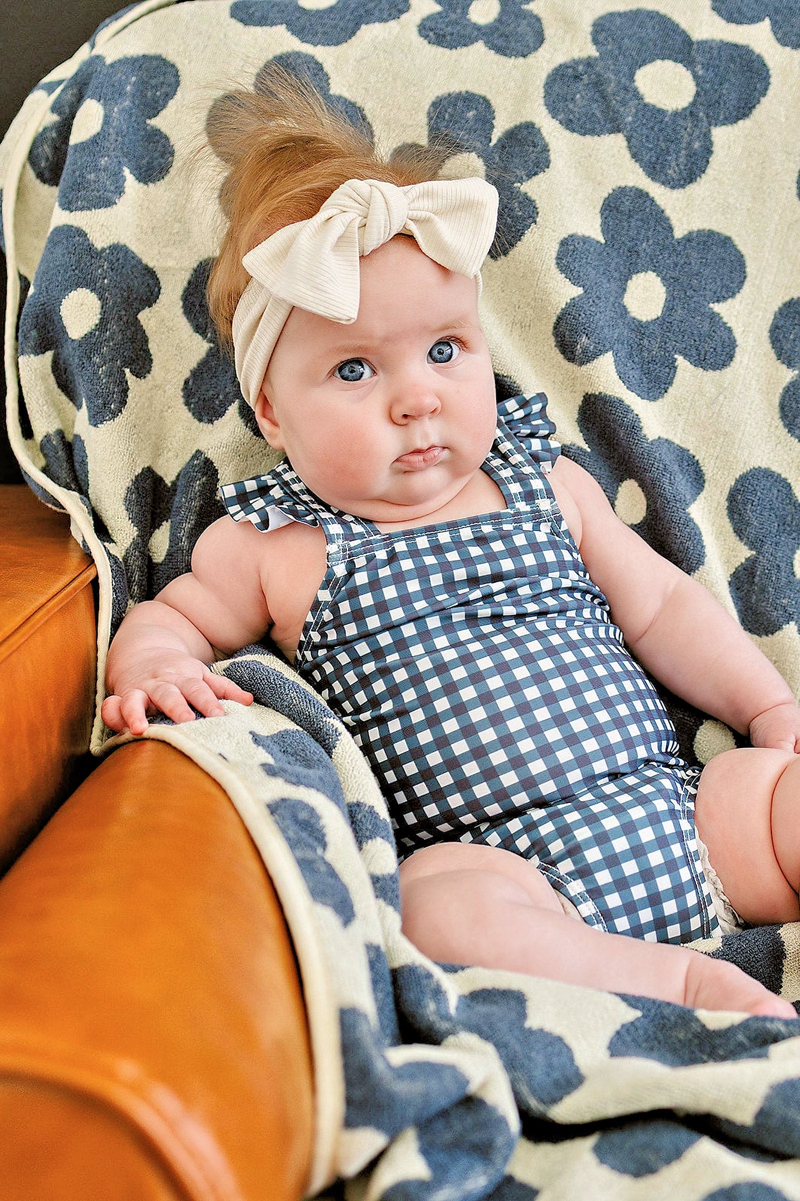 Navy Floral Organic Cotton Beach Towel, 100% Cotton, Baby, Toddler & Kids