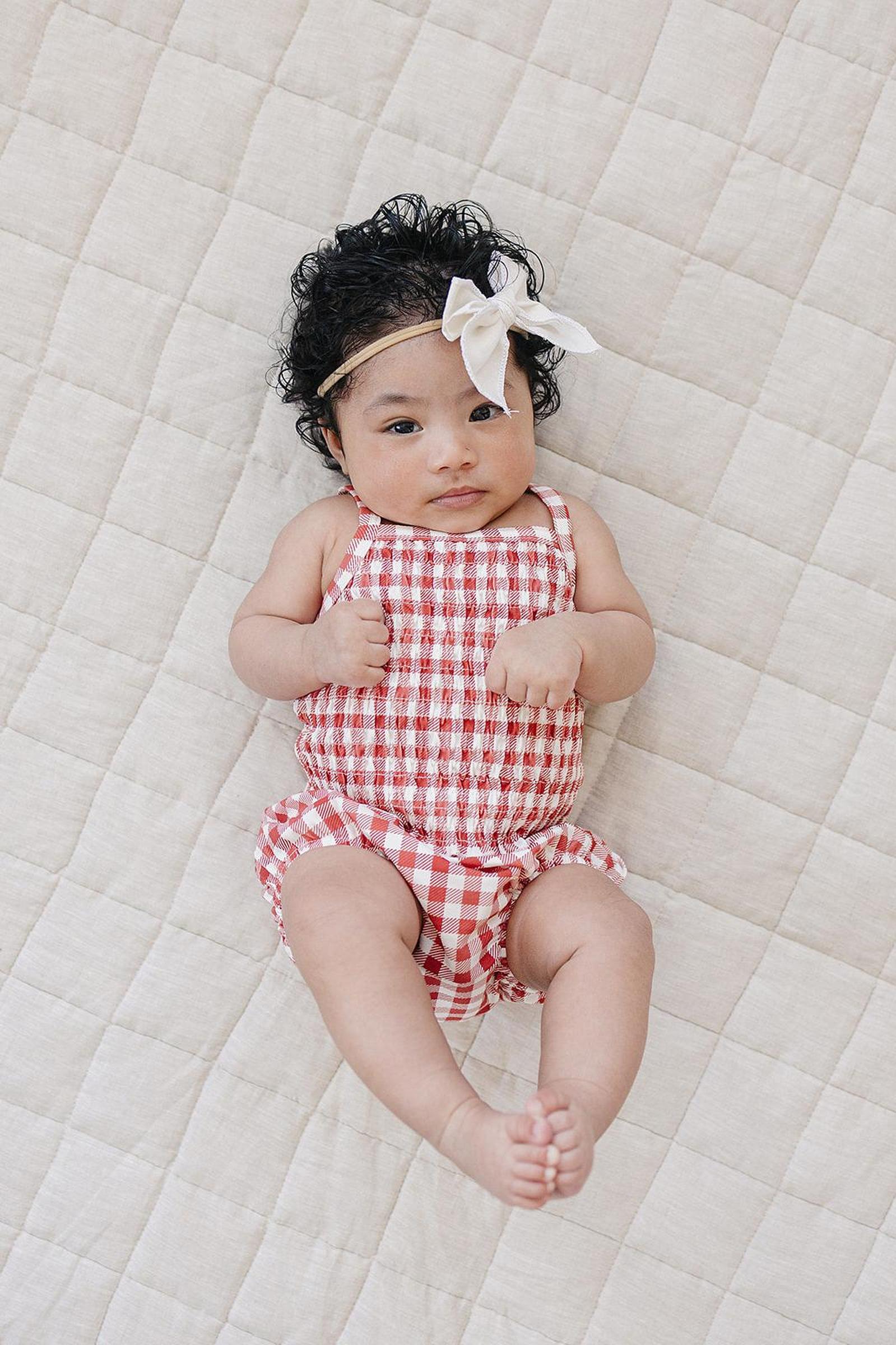 Cotton Gingham Ruched Bloomer Set for Babi Girls