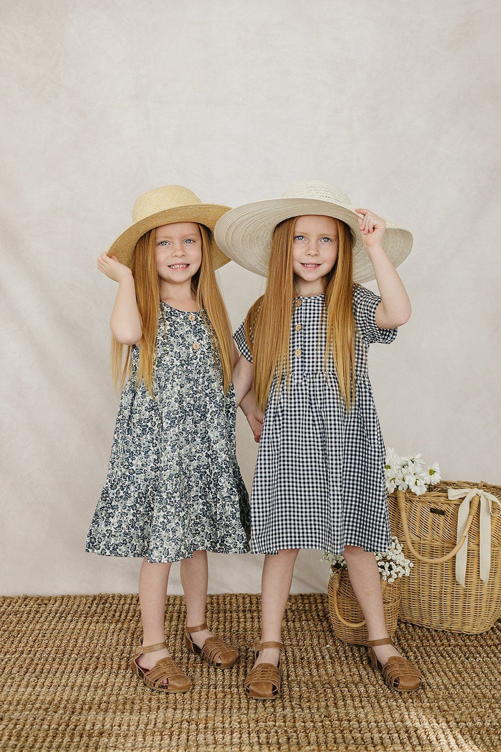 Navy Gingham Cotton Dress, 100% Cotton, Baby, Toddler & Kids