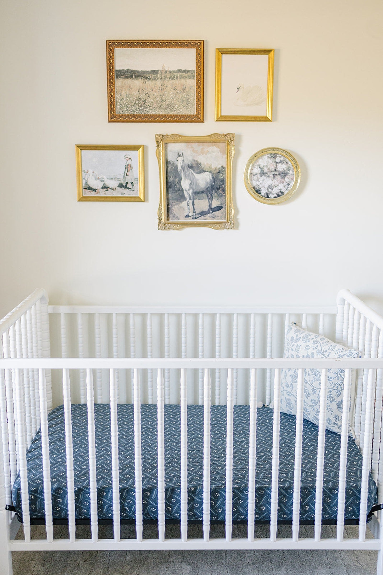 Navy Berry Muslin Crib Sheet, 100% Cotton, Baby Essentials