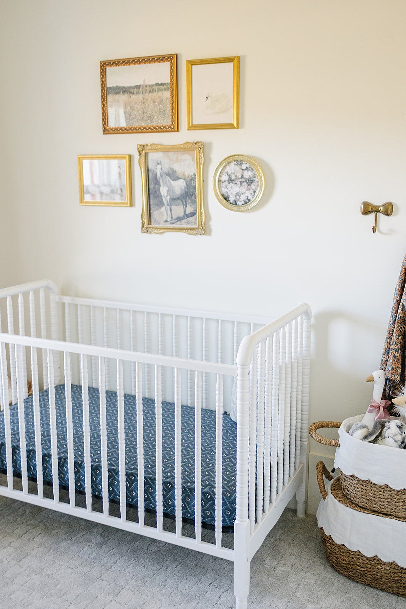 Navy Berry Muslin Crib Sheet, 100% Cotton, Baby Essentials