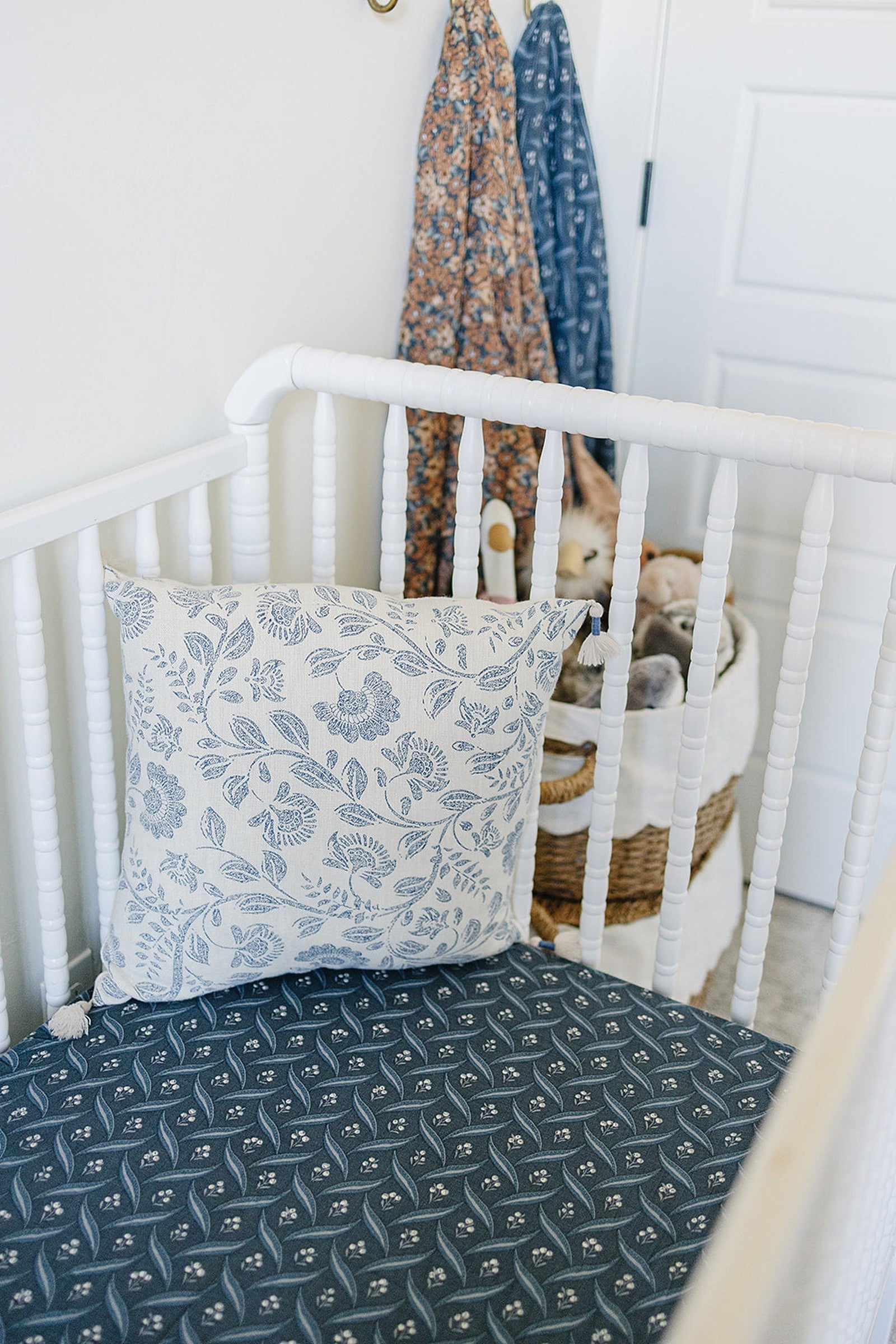 Navy Berry Muslin Crib Sheet, 100% Cotton, Baby Essentials