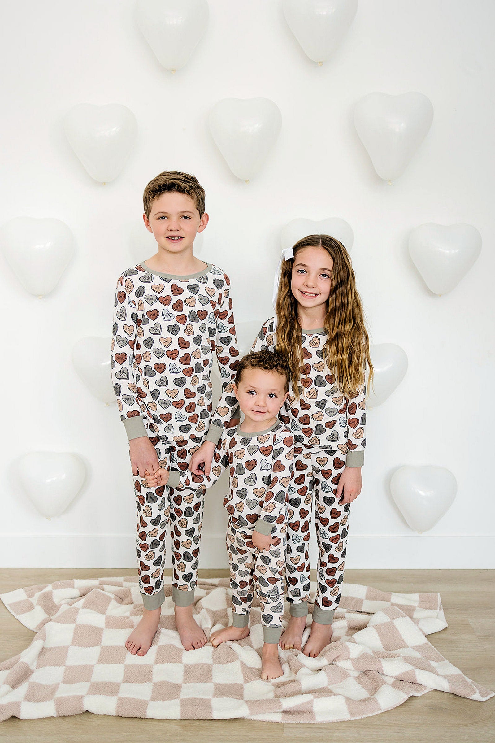 Conversation Hearts Ribbed Cozy Pajama Set, Bamboo, Baby Essentials