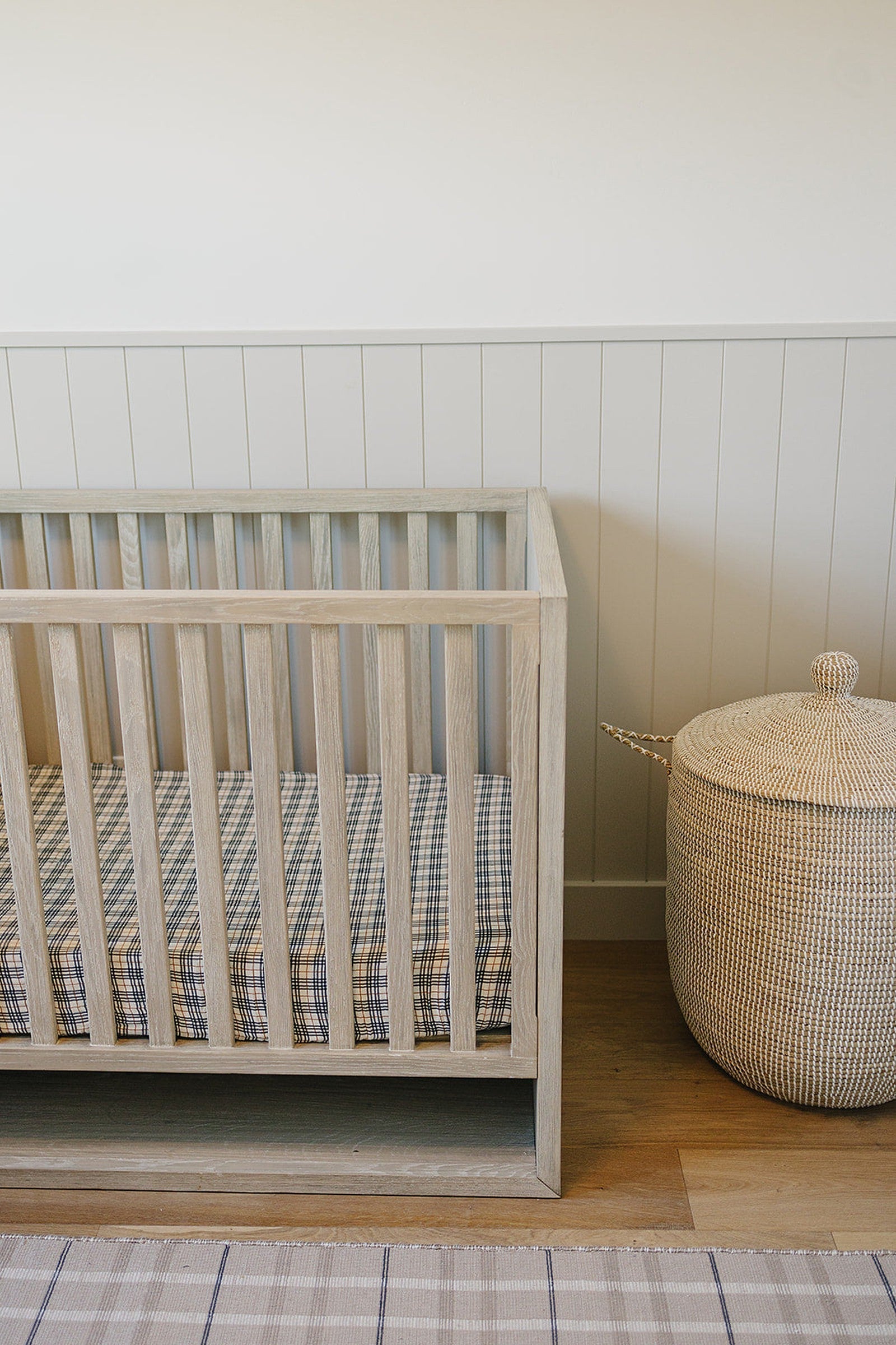 Vintage Plaid Muslin Crib Sheet, 100% Cotton, Baby Essentials