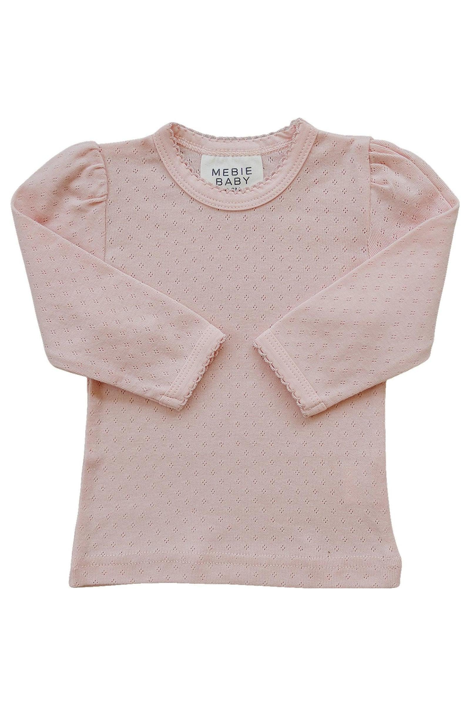 Pink Pointelle Long Sleeve T-Shirt, 100% Cotton, Baby, Toddler & Kids