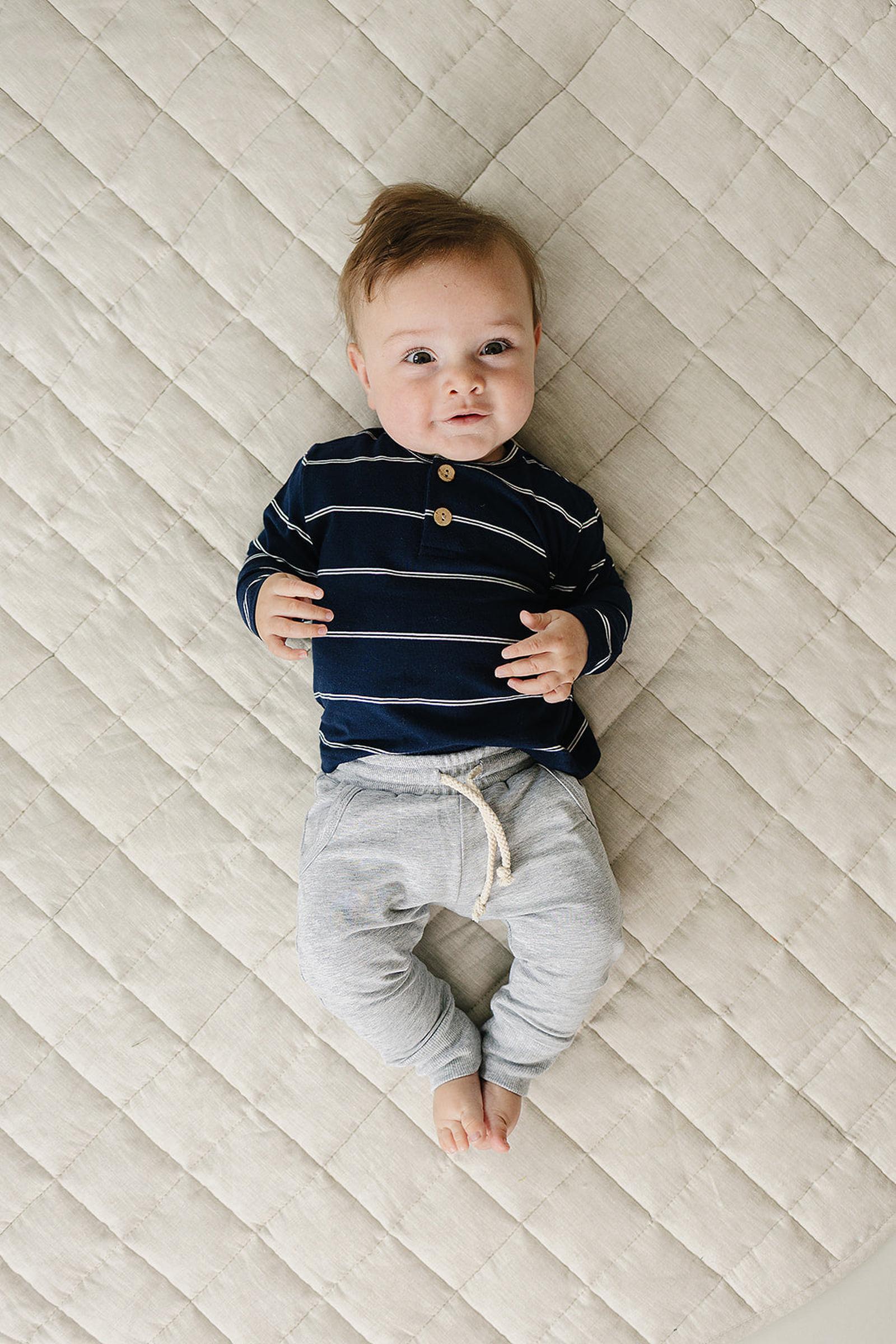 Navy Stripe Long Sleeve T-Shirt, Cotton, Sizes 0-8