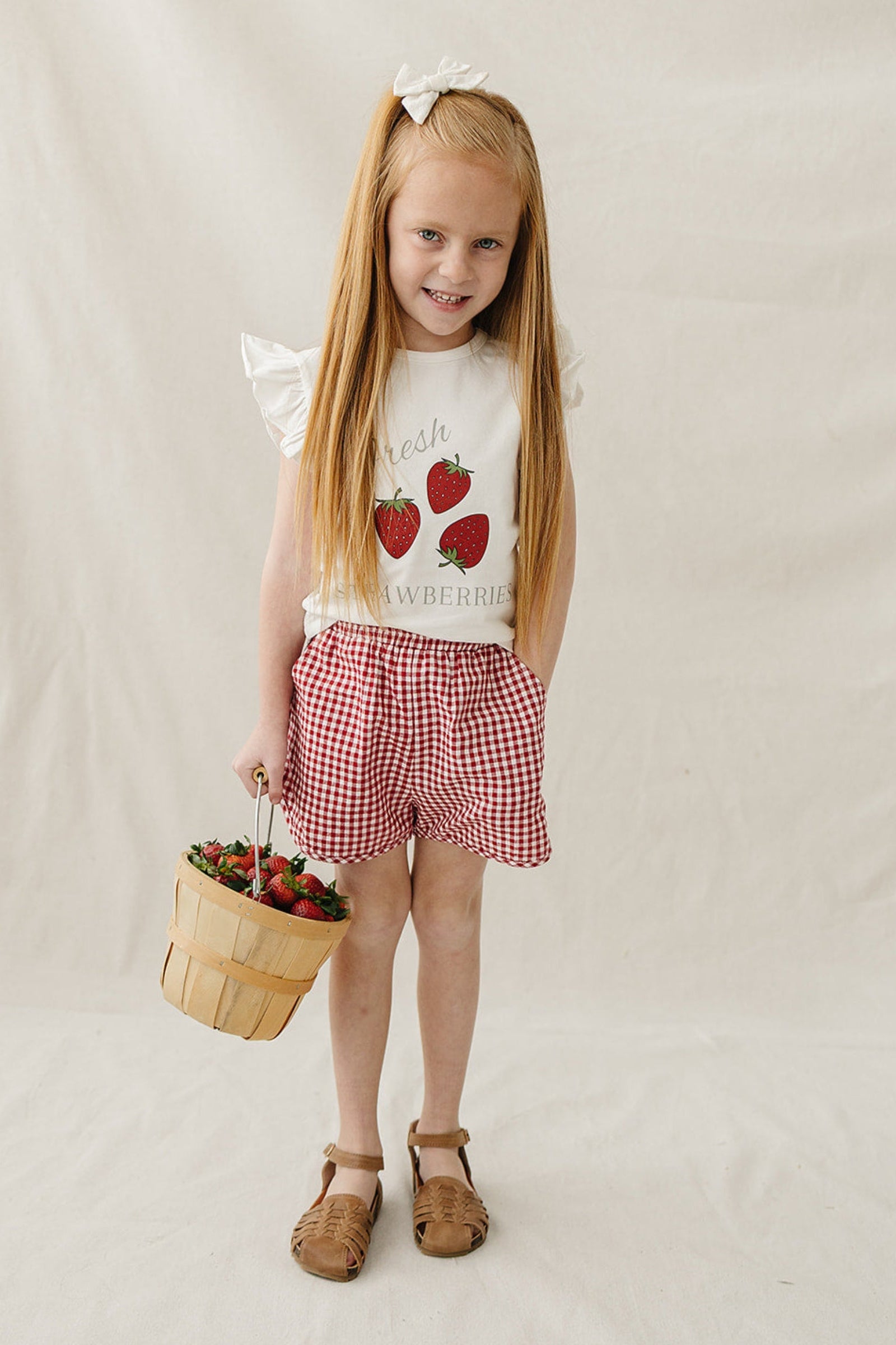 Cotton Strawberry Ruffle T-Shirt for Girls, Baby - Kids