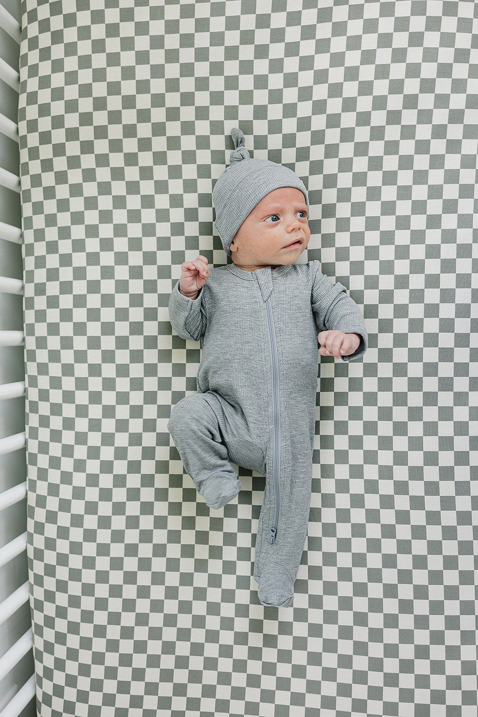 Heather Grey Ribbed Newborn Knot Hat, Bamboo, Newborn, Baby Essentials