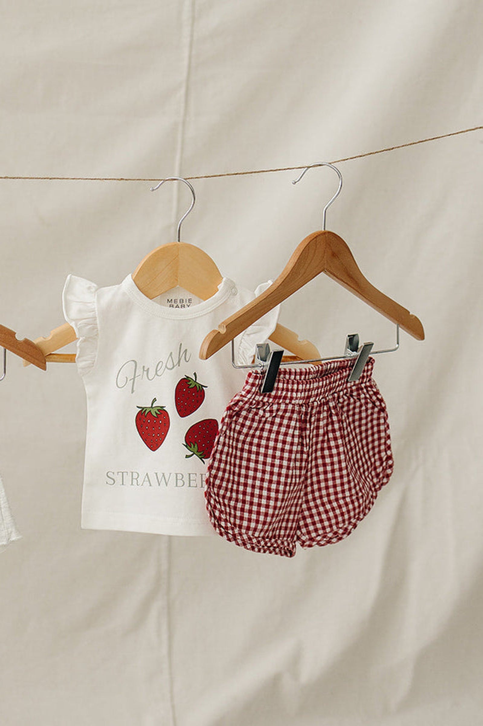 Cotton Strawberry Ruffle T-Shirt for Girls, Baby - Kids