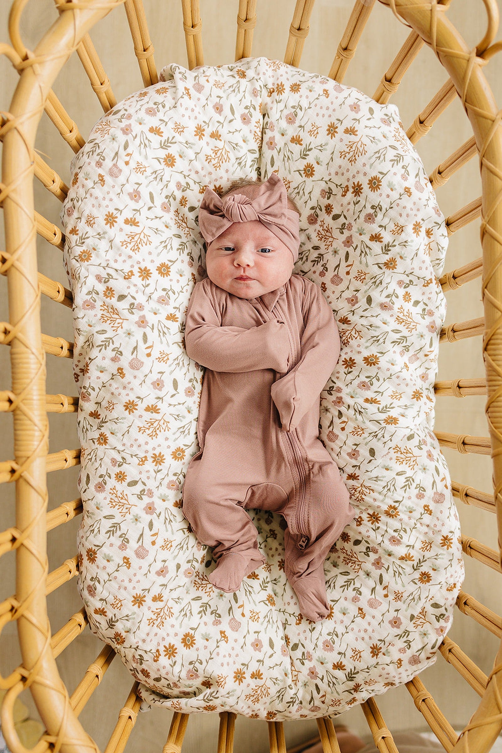 Baby Girl Dusty Rose Head Wrap, Bamboo, Baby