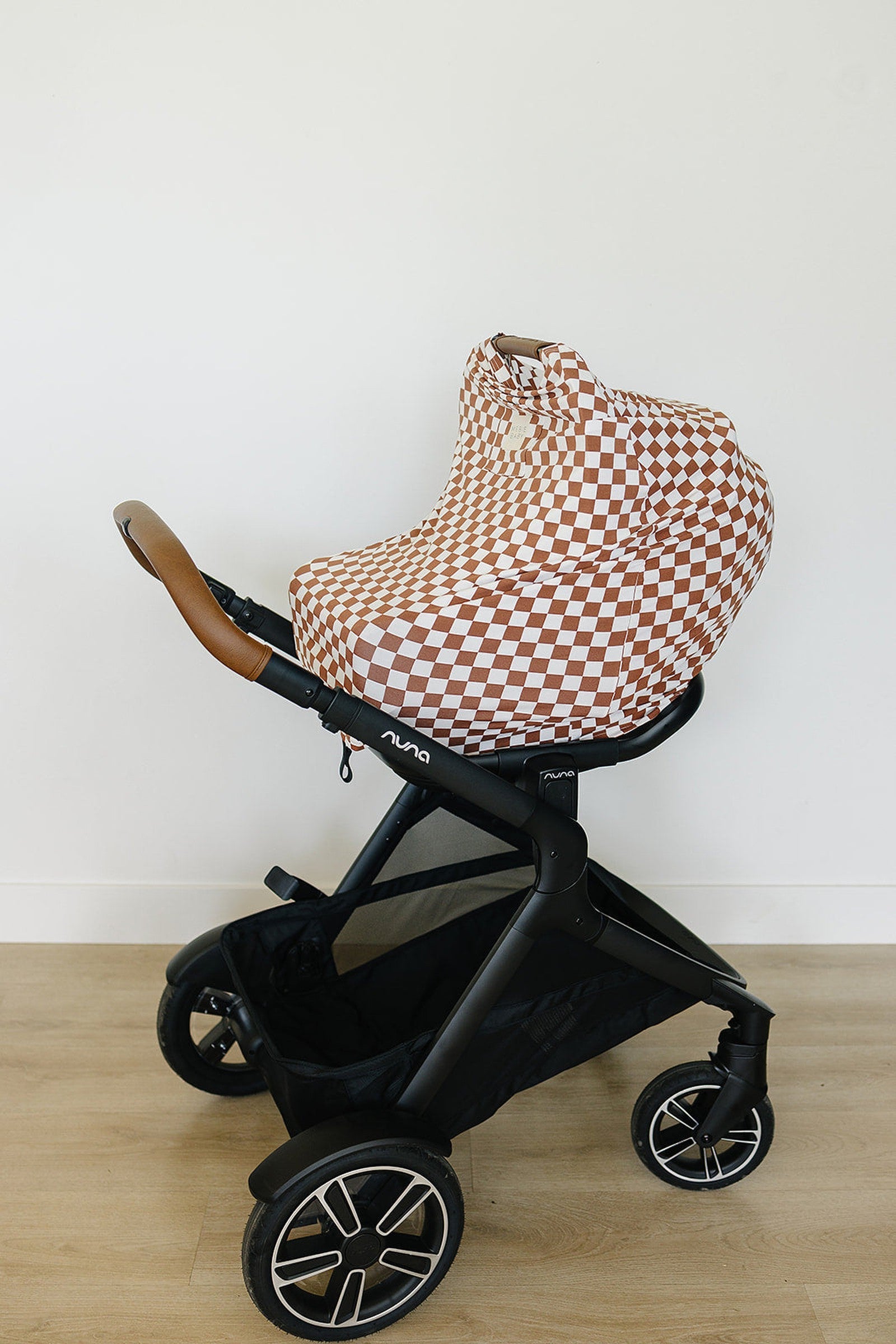 Rust Checkered Multi-Use, Bamboo, Car Seat & Nursing Cover, Gender Neutral, Baby