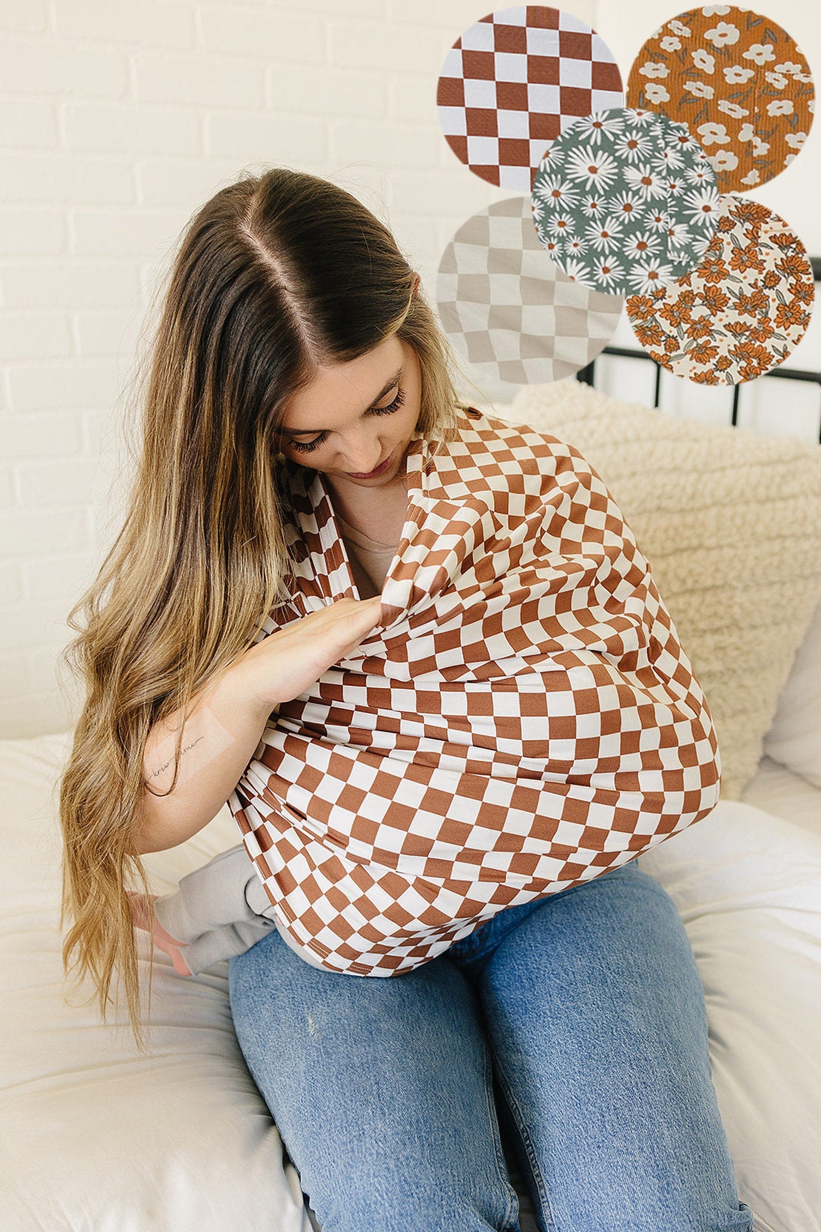 Cream Magnolia Multi-Use, Bamboo, Car Seat & Nursing Cover, Baby
