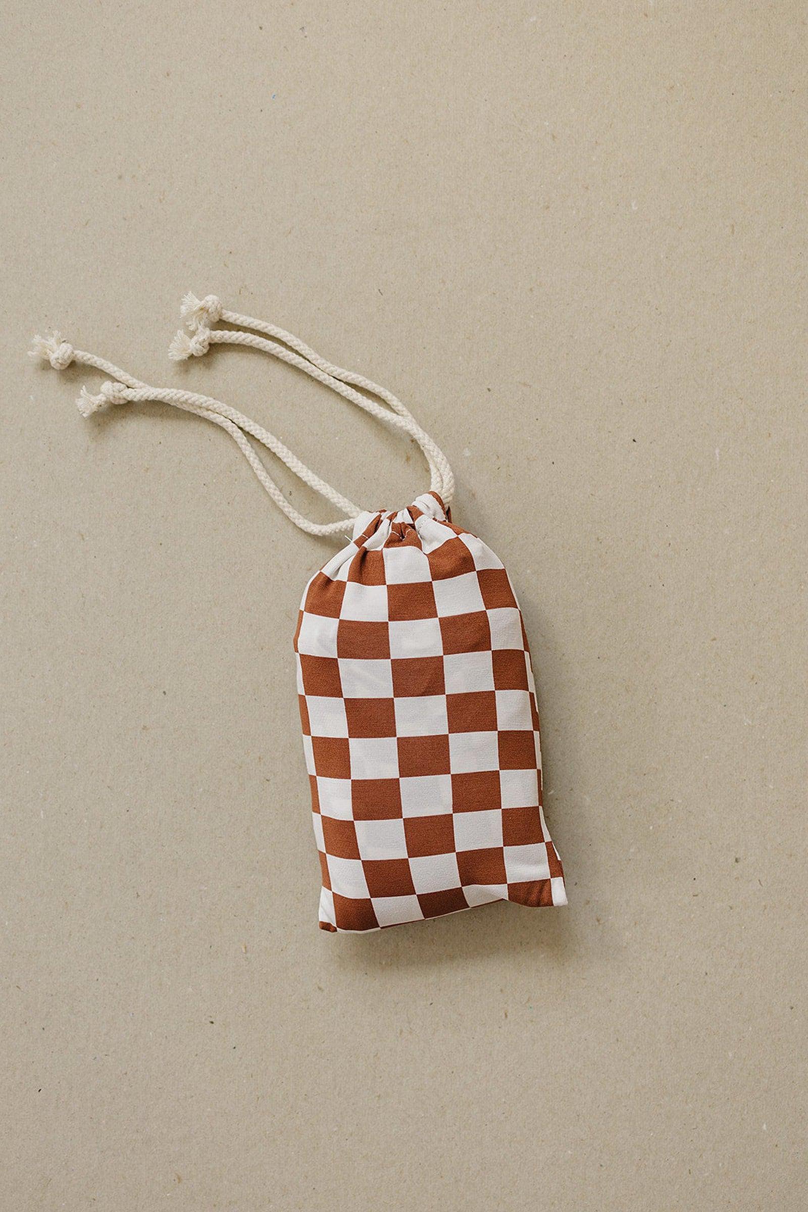 Rust Checkered Multi-Use, Bamboo, Car Seat & Nursing Cover, Gender Neutral, Baby