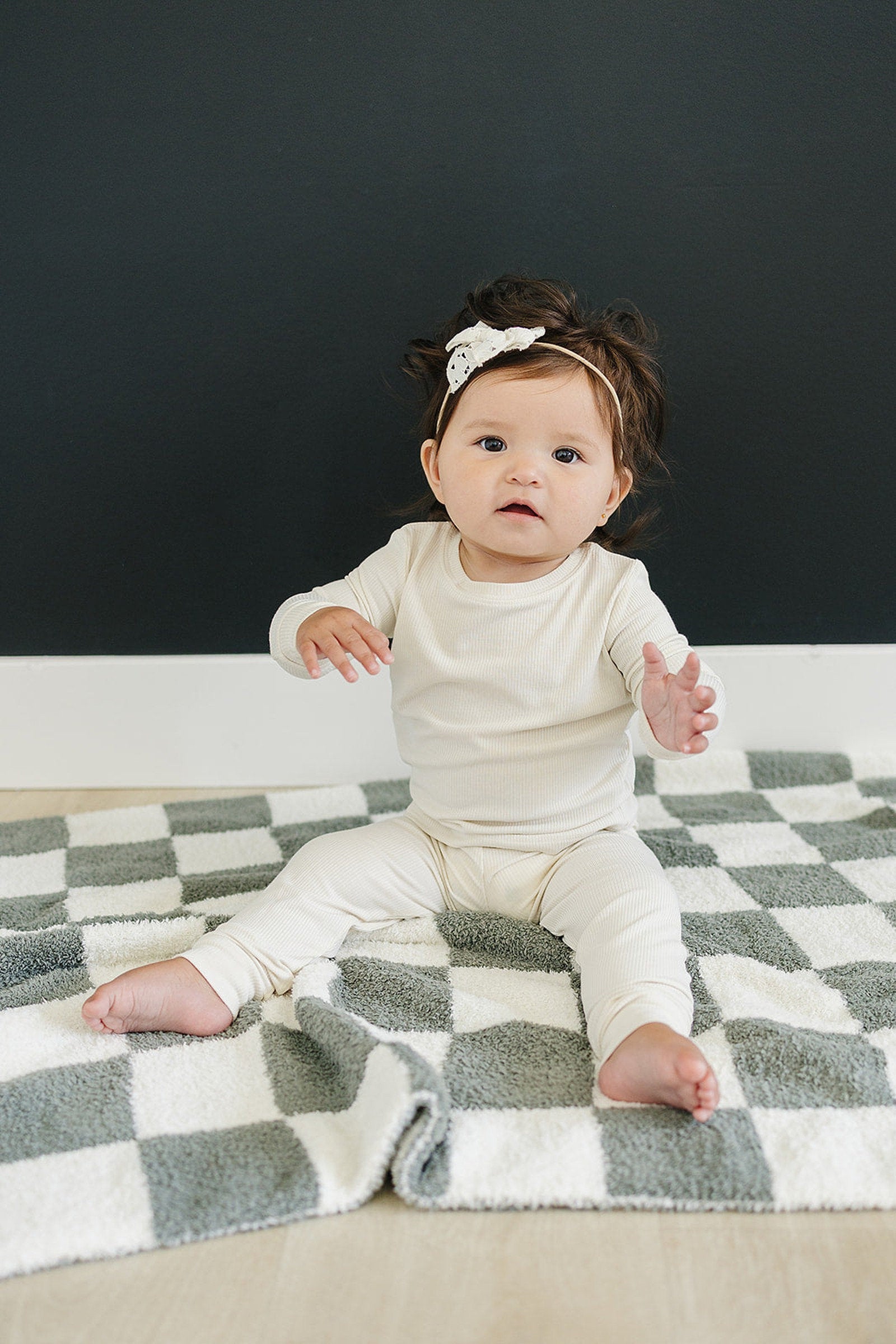 Cream Ribbed Cozy Pajama Set, Bamboo, Baby Essentials