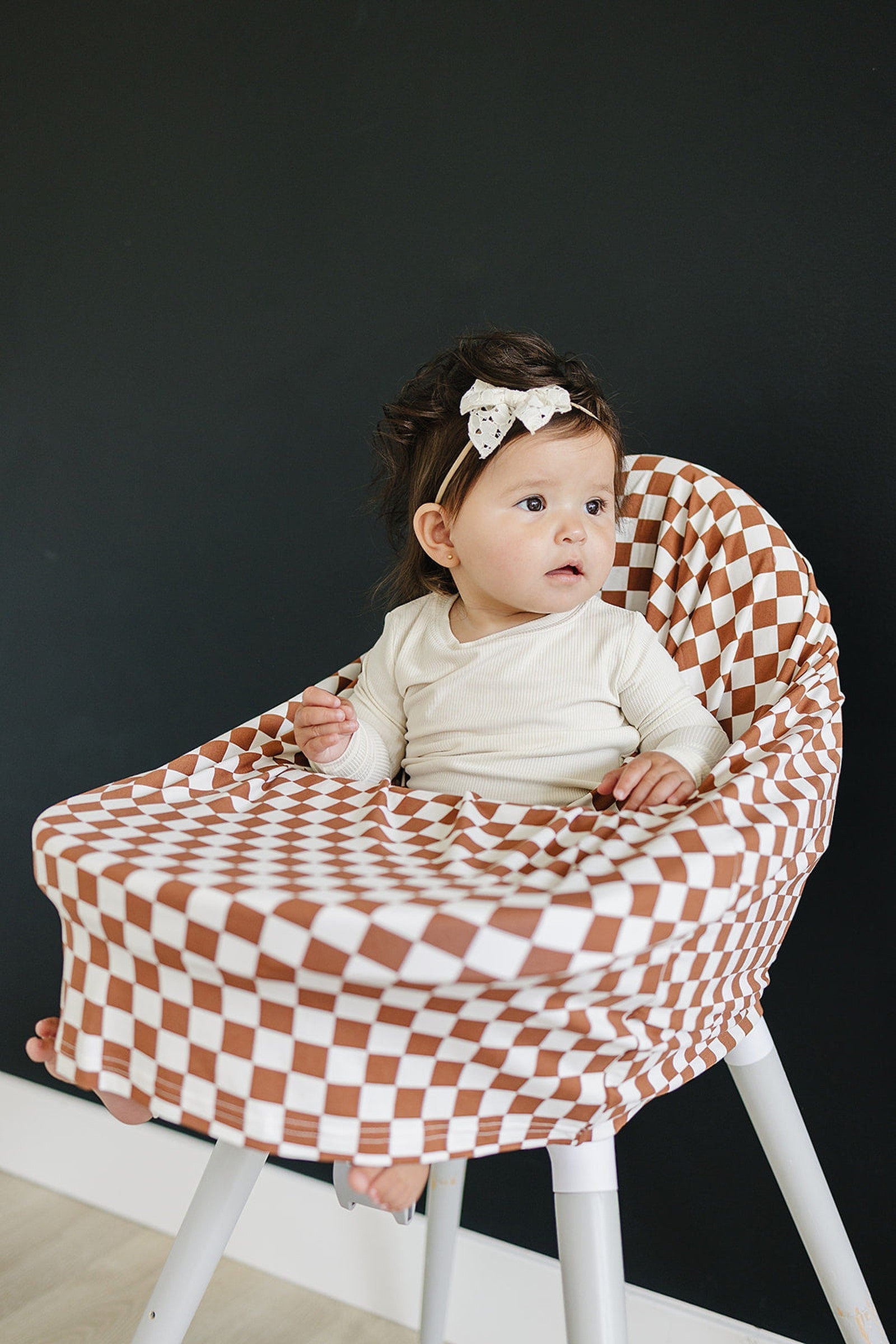 Rust Checkered Multi-Use, Bamboo, Car Seat & Nursing Cover, Gender Neutral, Baby