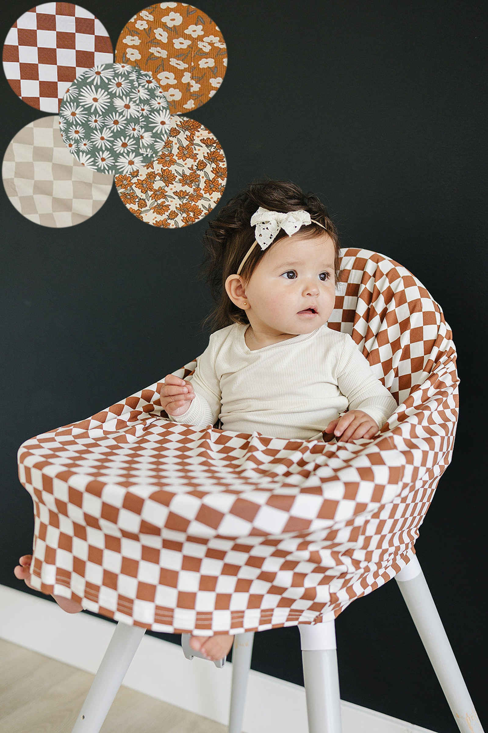 Dark Green Daisy Multi-Use, Bamboo, Car Seat & Nursing Cover, Baby