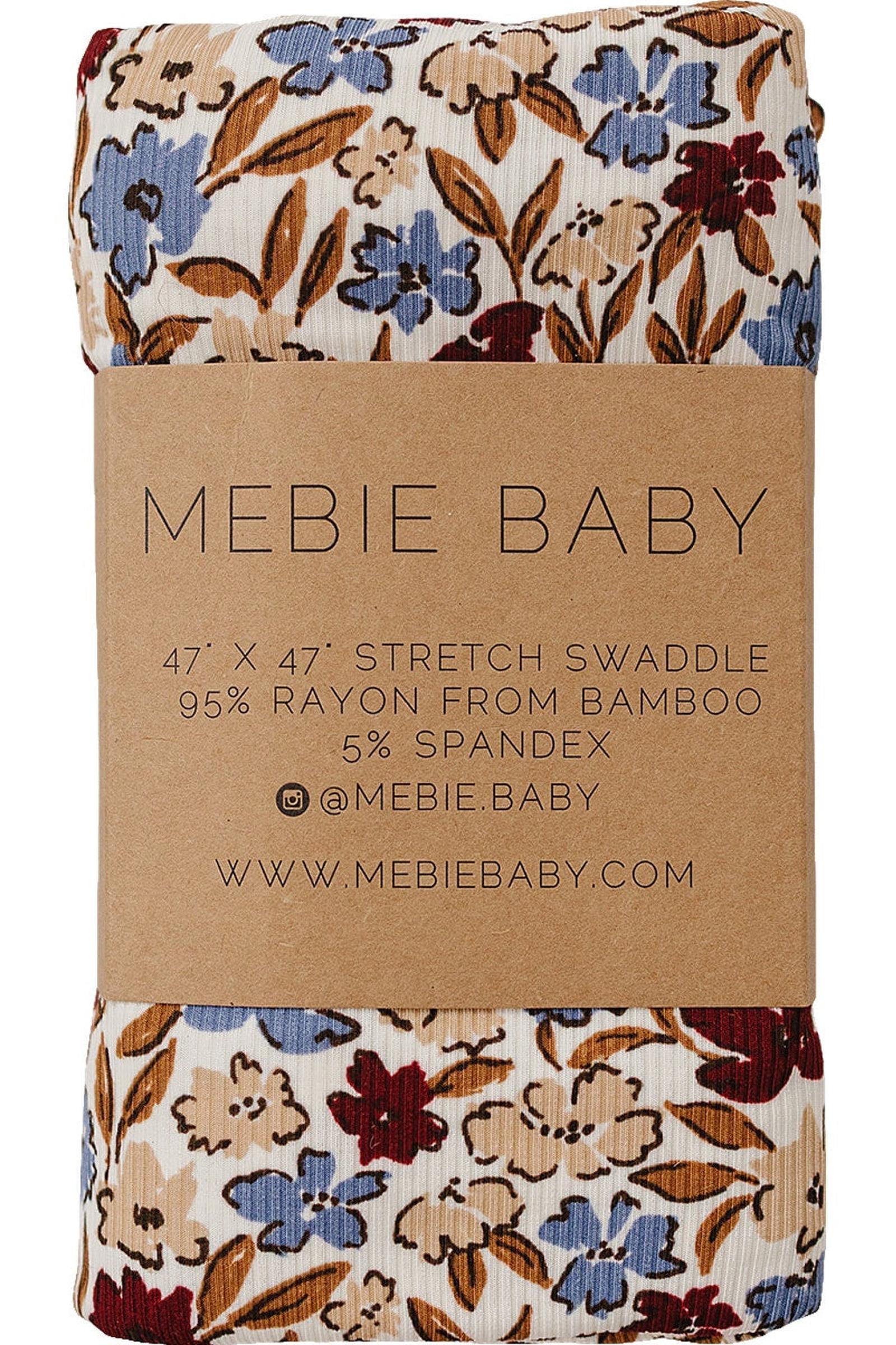Desert Floral Ribbed Bamboo Stretch Swaddle for Baby Girls