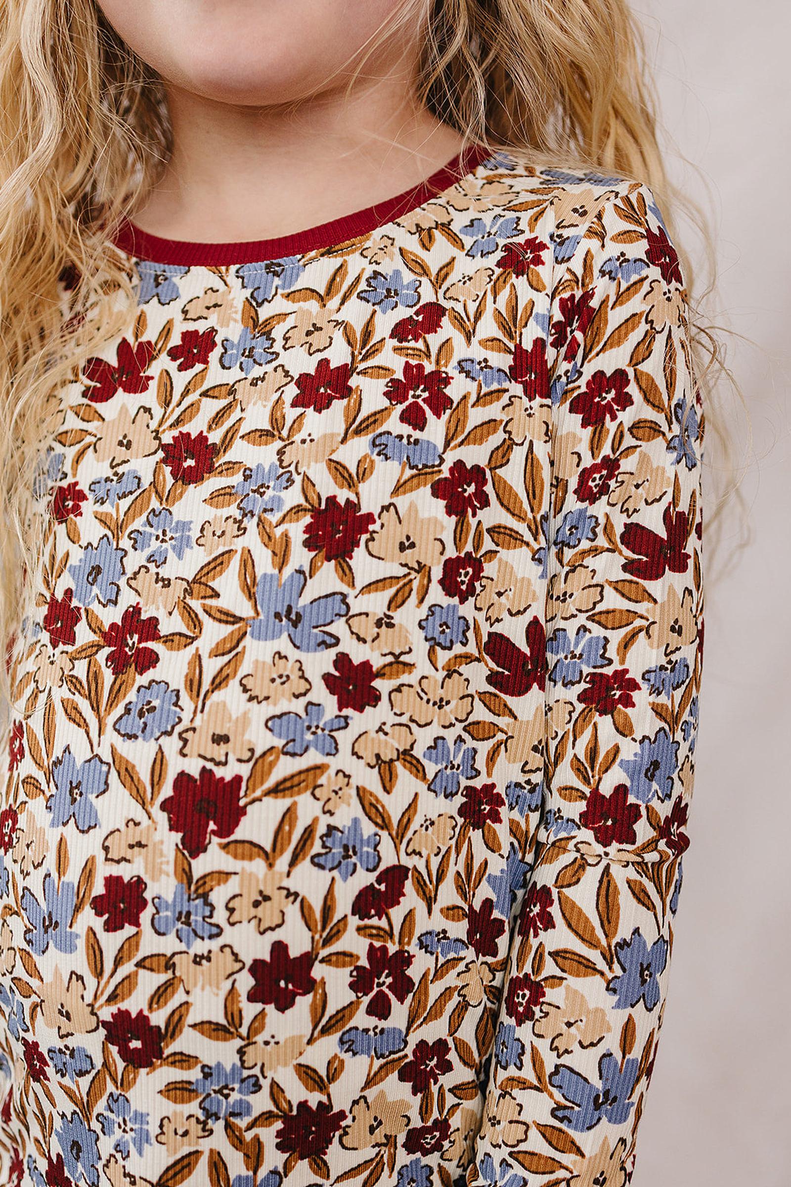 Desert Floral Ribbed Bamboo Cozy Pajama Set, Toddler & Kids