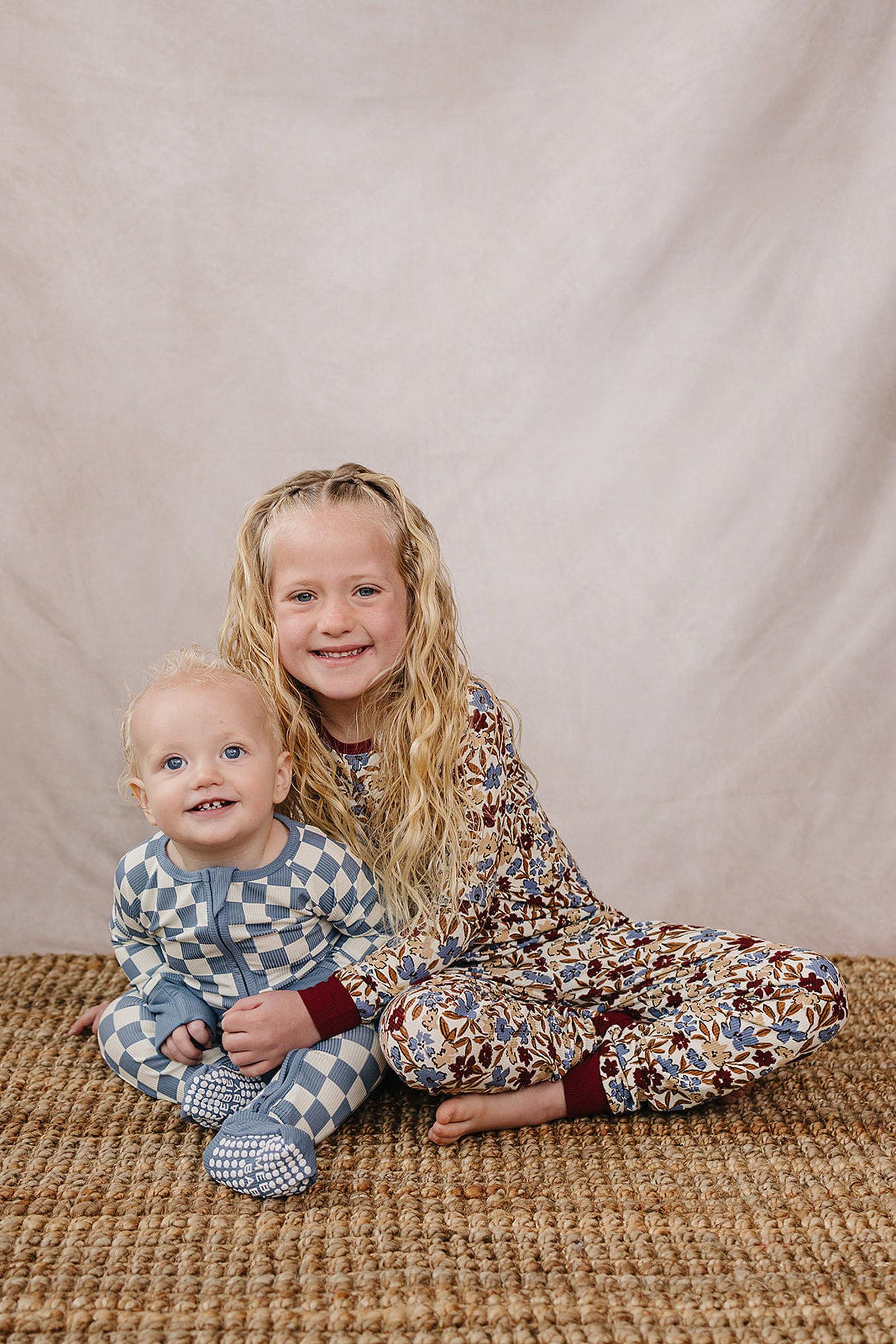 Desert Floral Ribbed Bamboo Cozy Pajama Set, Toddler & Kids