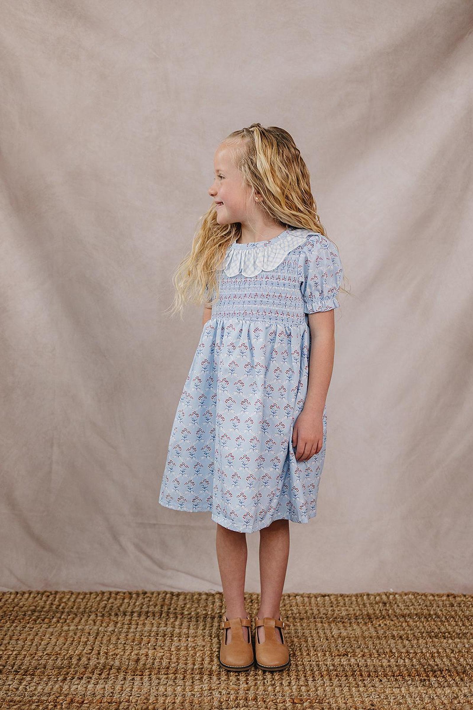 Cotton Blue Meadow Dress, Baby - Kids
