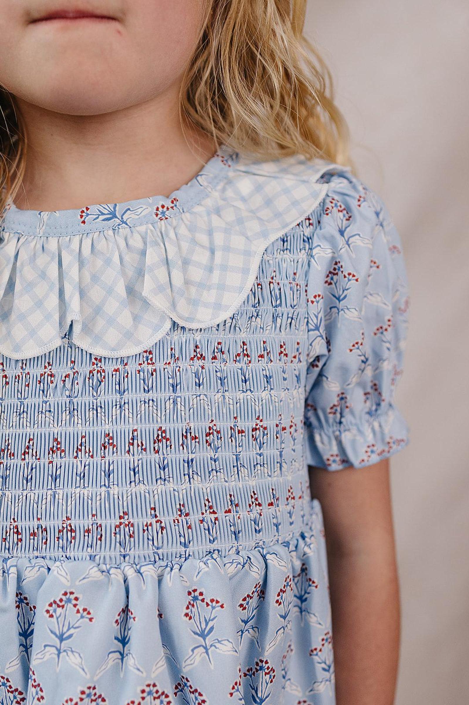 Cotton Blue Meadow Dress, Baby - Kids