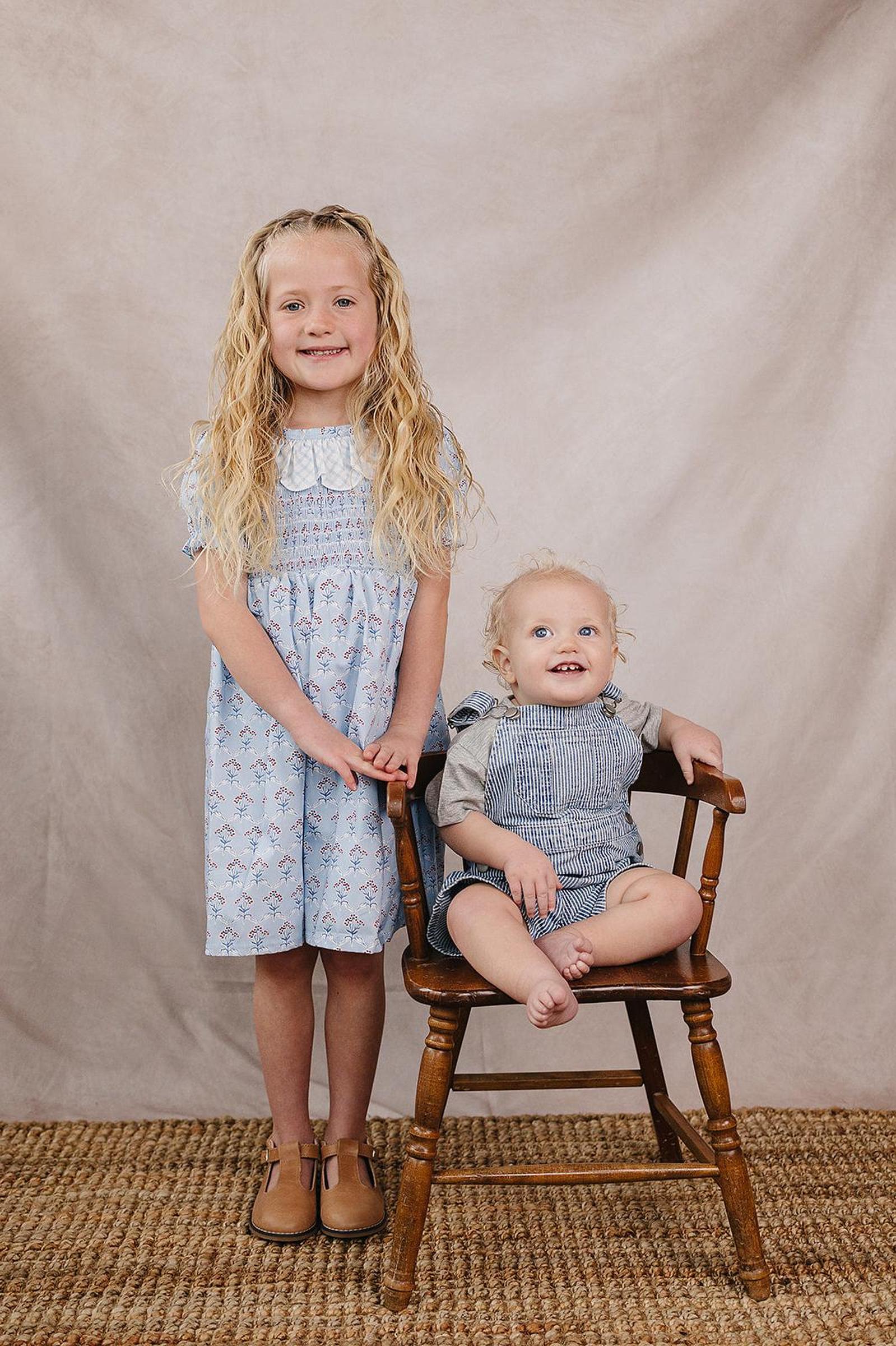 Cotton Blue Meadow Dress, Baby - Kids