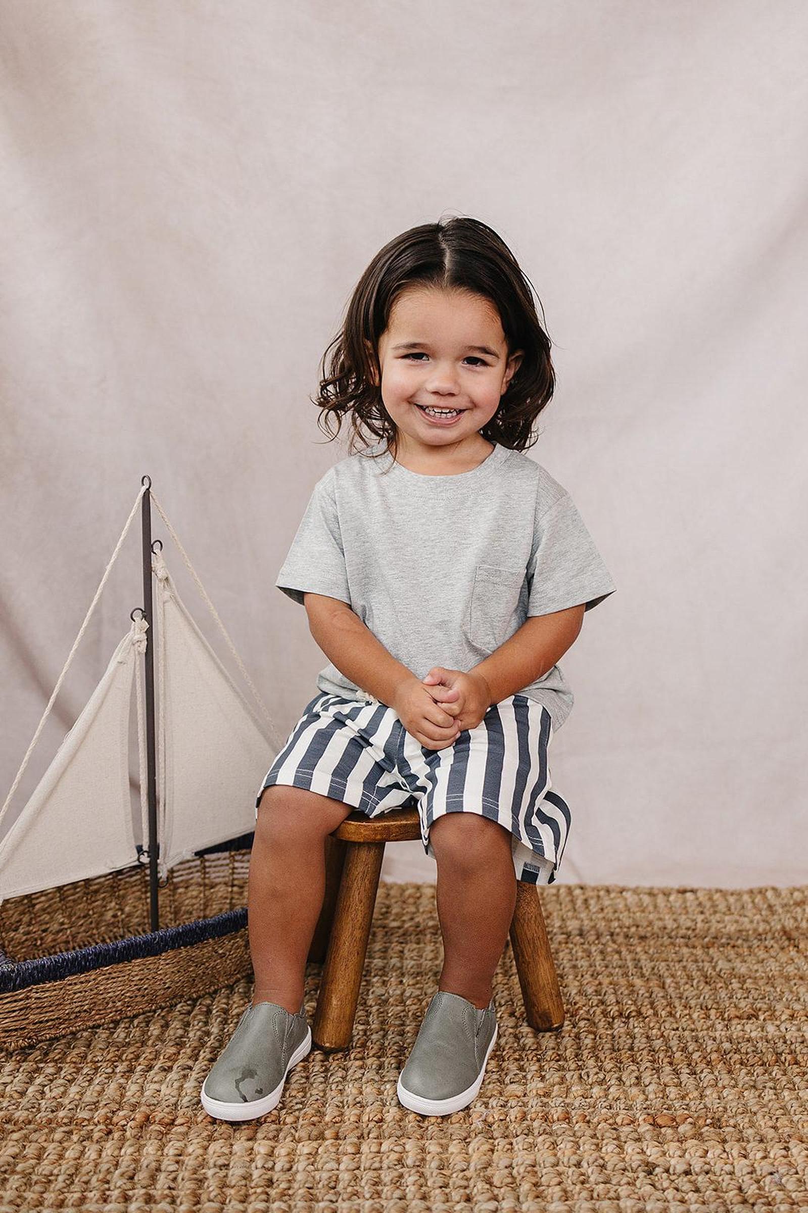 Grey Pocket Cotton T-Shirt, Baby - Kids