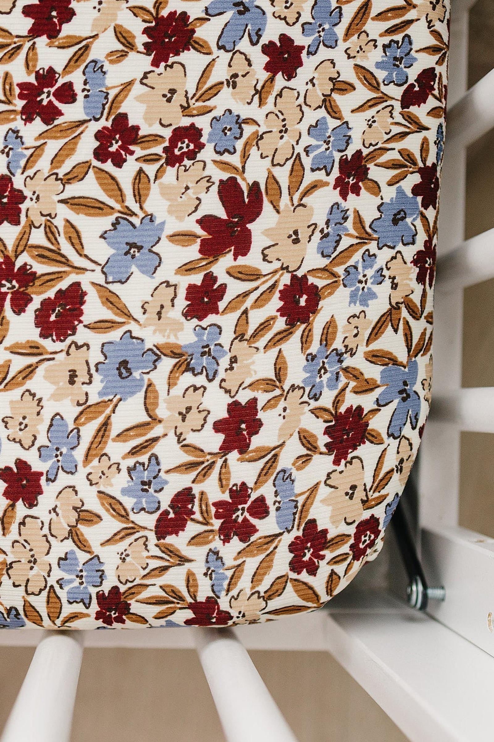 Desert Floral Ribbed Bamboo Stretch Crib Sheet