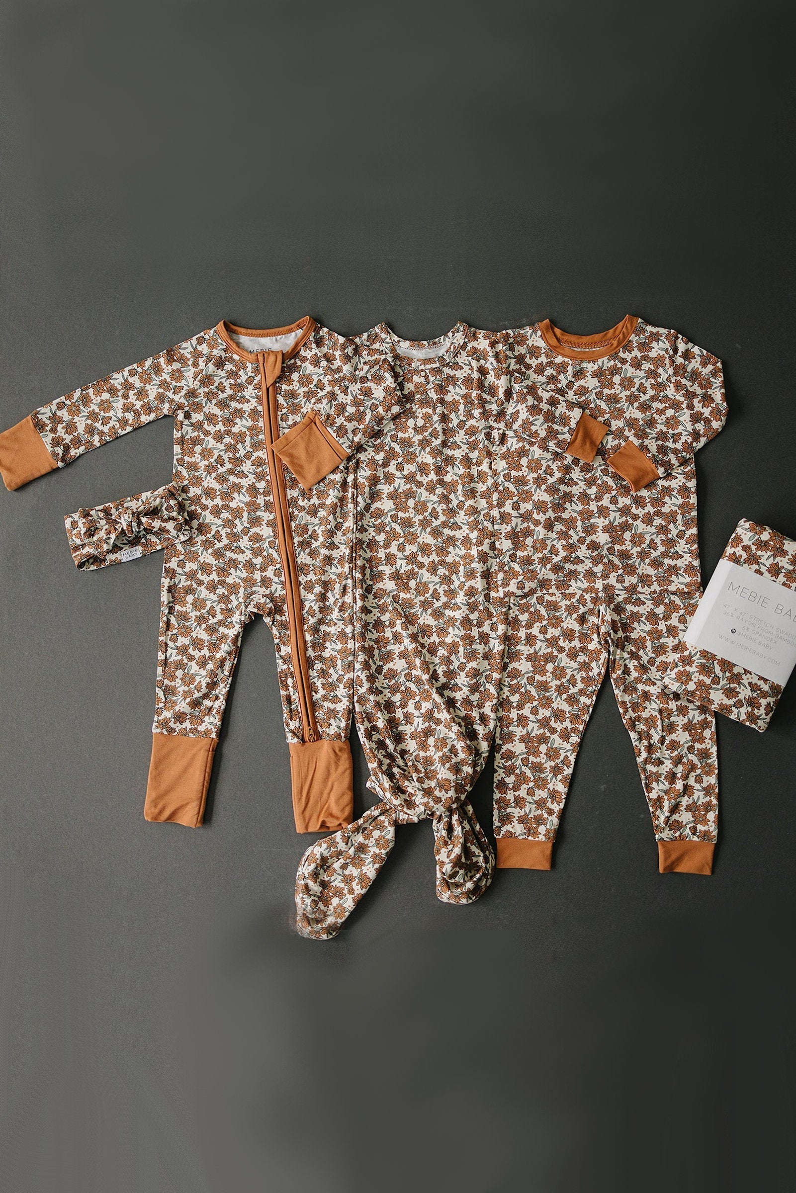 Cream Magnolia Zipper Pajama, Bamboo, Baby Essentials